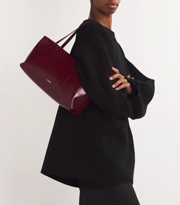 Jil Sander o1loc1c0426 Size:OS/Pillow Leather Shoulder Bag in Red Size ONE SIZE - 6 Thumbnail