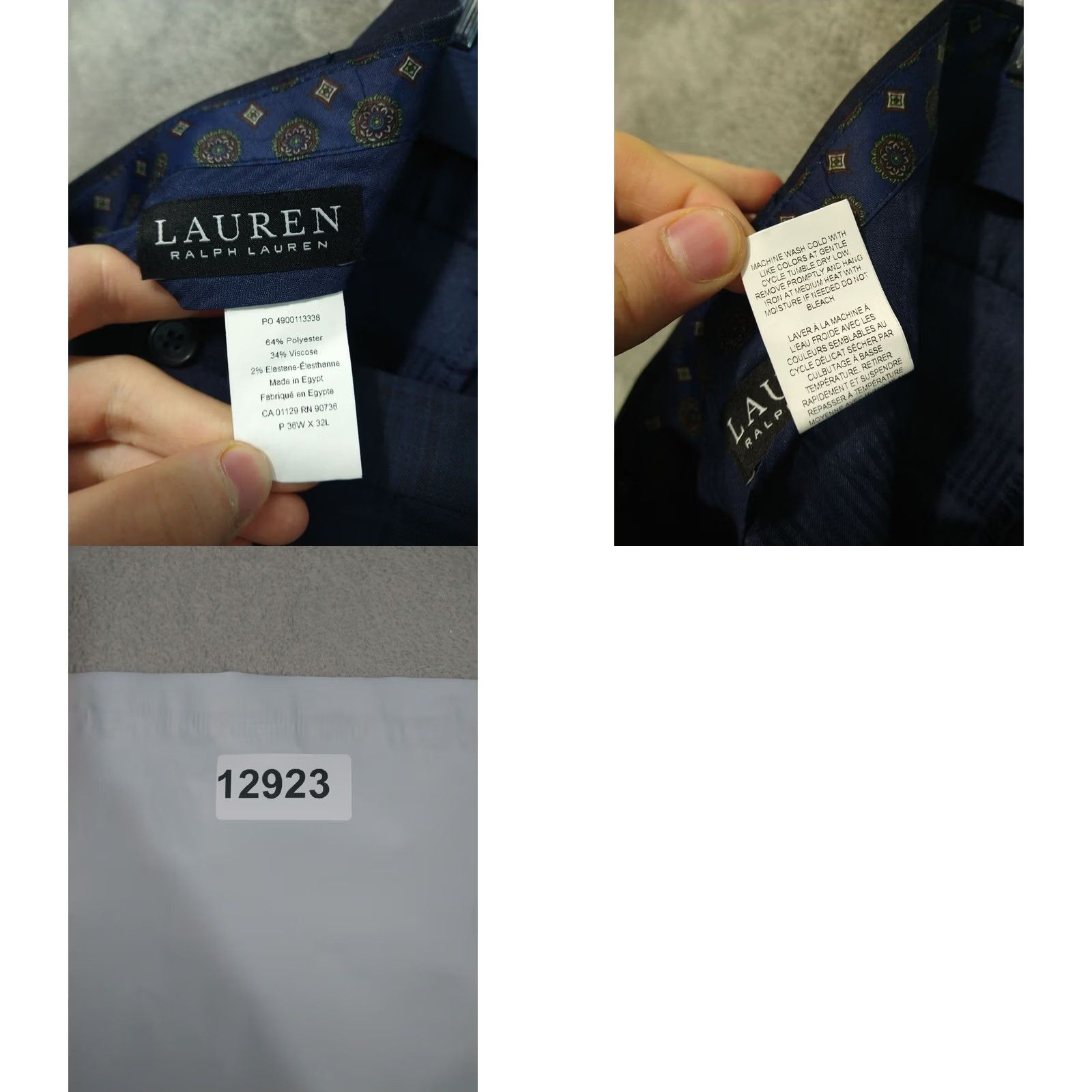 Ralph Lauren Ralph Lauren Pants Mens 36x32 Blue Plaid Flat Front Straight Leg Trousers Dress Size US 36 / EU 52 - 8 Thumbnail