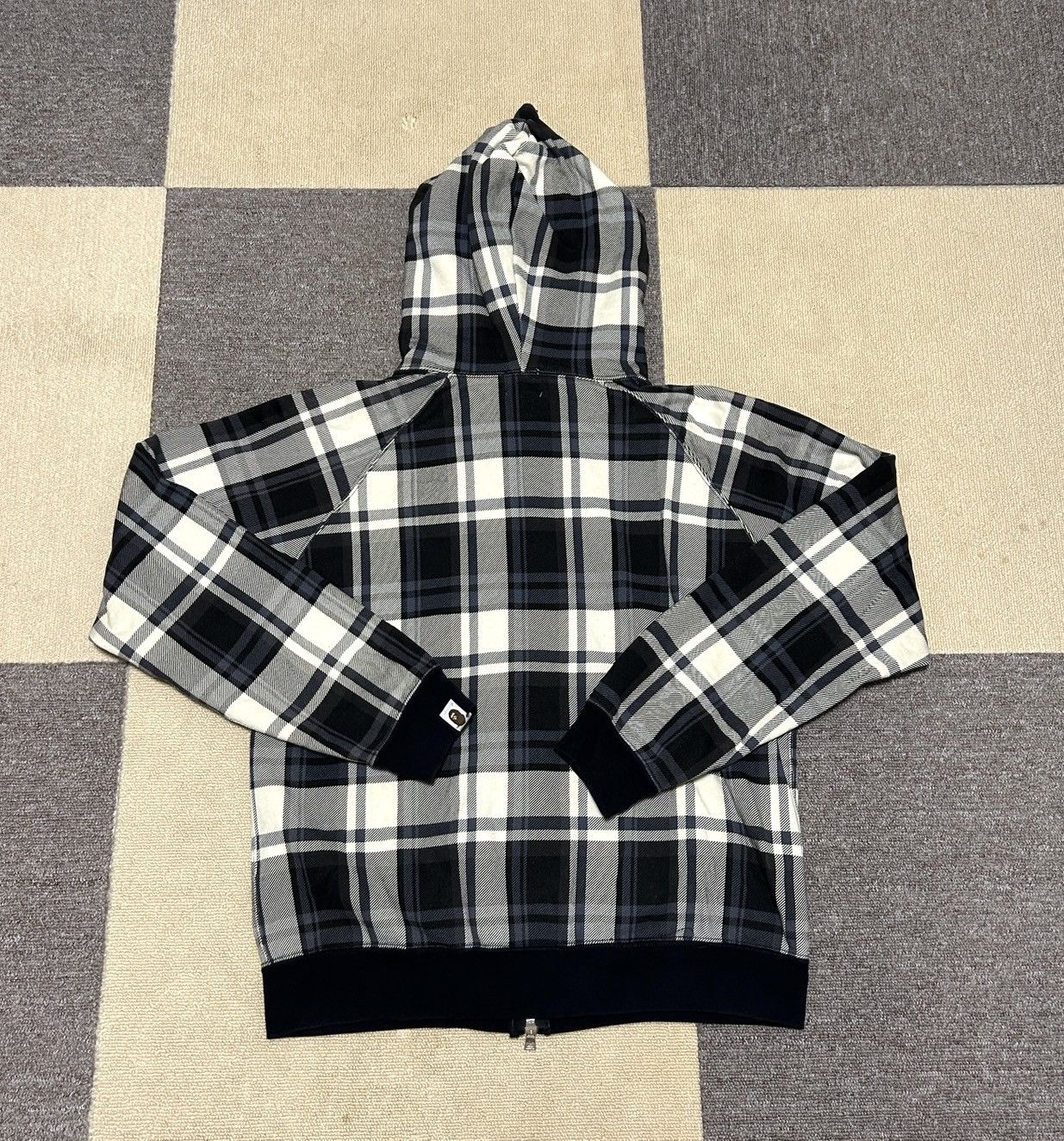 Bape Y2K VTG Tag Bape Black Kyoto Plaid Check Zip Hoodie Size US S / EU 44-46 / 1 - 2 Thumbnail