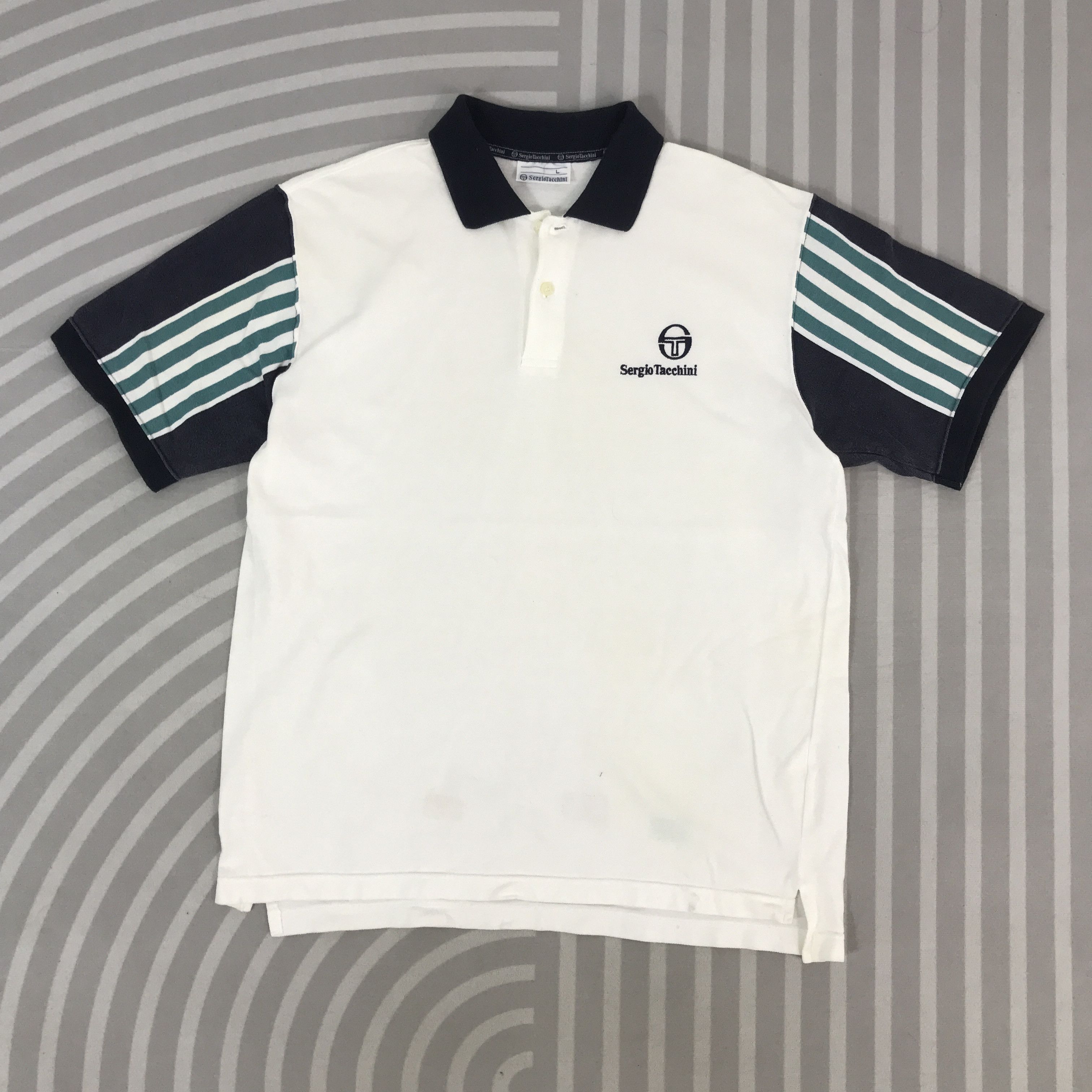 Sergio Tacchini Vintage Sergio Tacchini Polo design Shirt Size US L / EU 52-54 / 3 - 1 Thumbnail