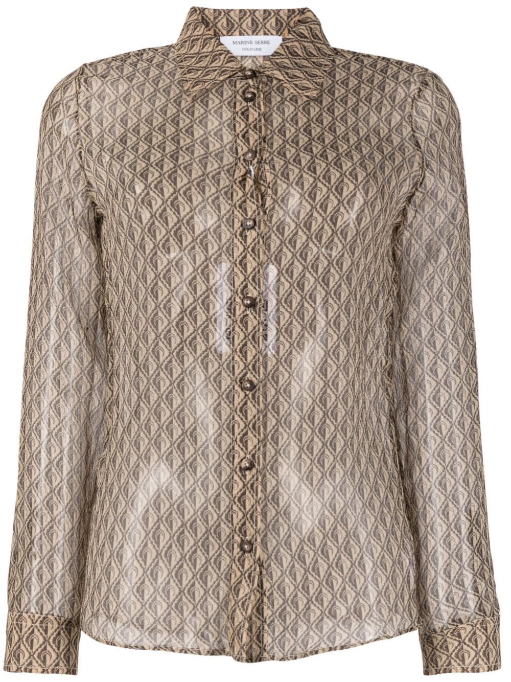 Marine Serre MOON DIAMANT SILK SHIRT Size S / US 4 / IT 40 - 1 Thumbnail