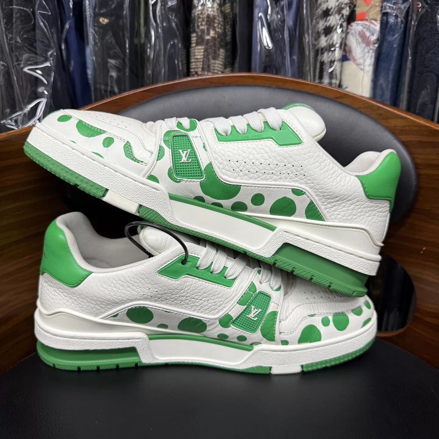 Louis Vuitton LV Trainer x Yayoi Kusama White Green 7/41 BNIB Size US 8 / EU 41 - 7 Thumbnail