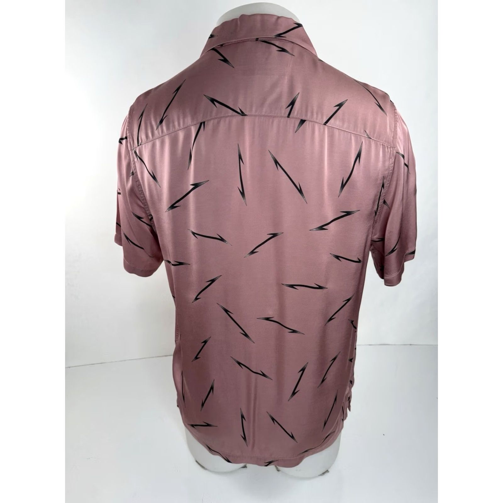 Allsaints ALL SAINTS POINTERS Shirt Shiny Print XS Pinkish Purple Mens Size US XS / EU 42 / 0 - 3 Thumbnail