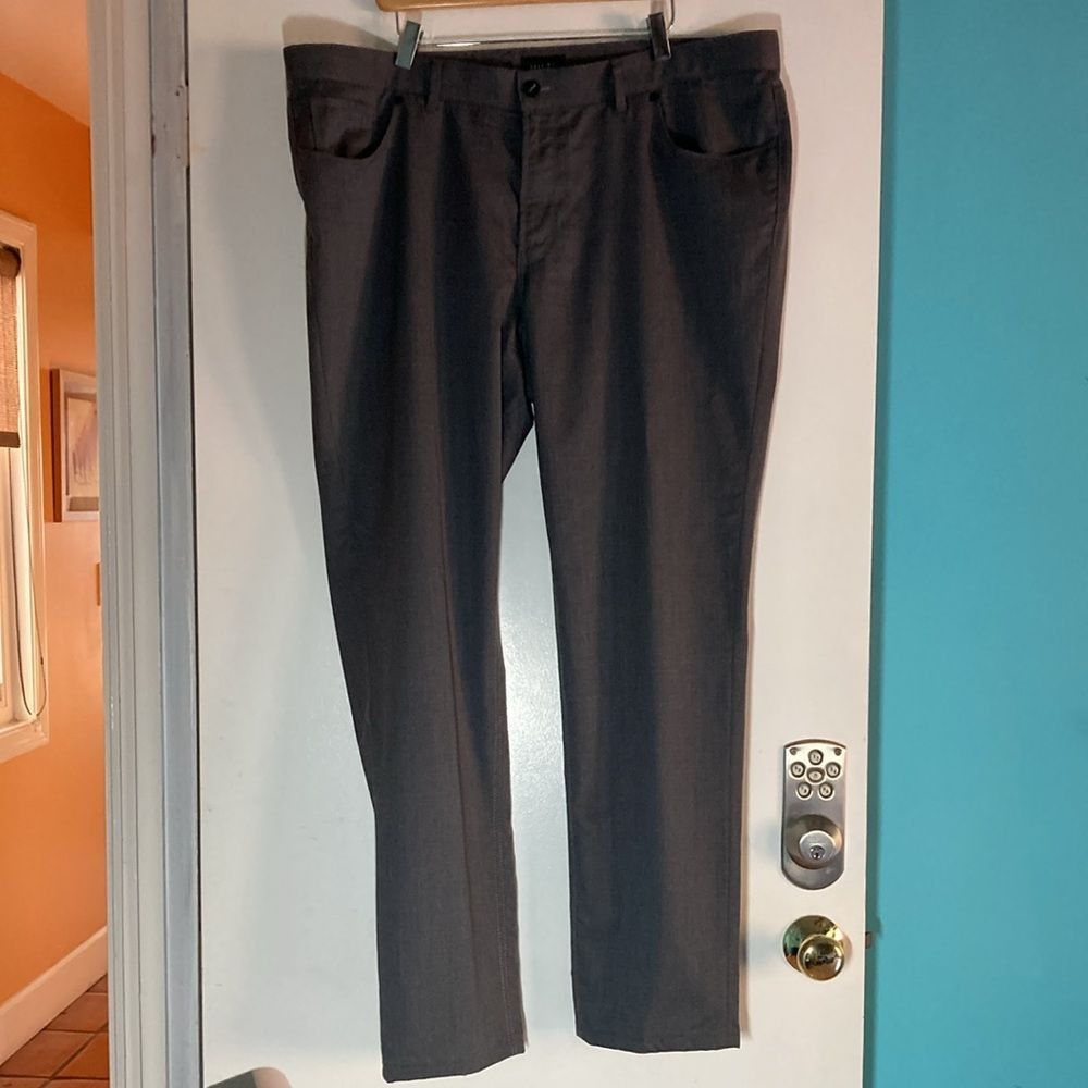 Hiltl HILTL Mens Gray Wool Pants Straight Leg Casual Style 42" W Size US 42 / EU 58 - 2 Thumbnail