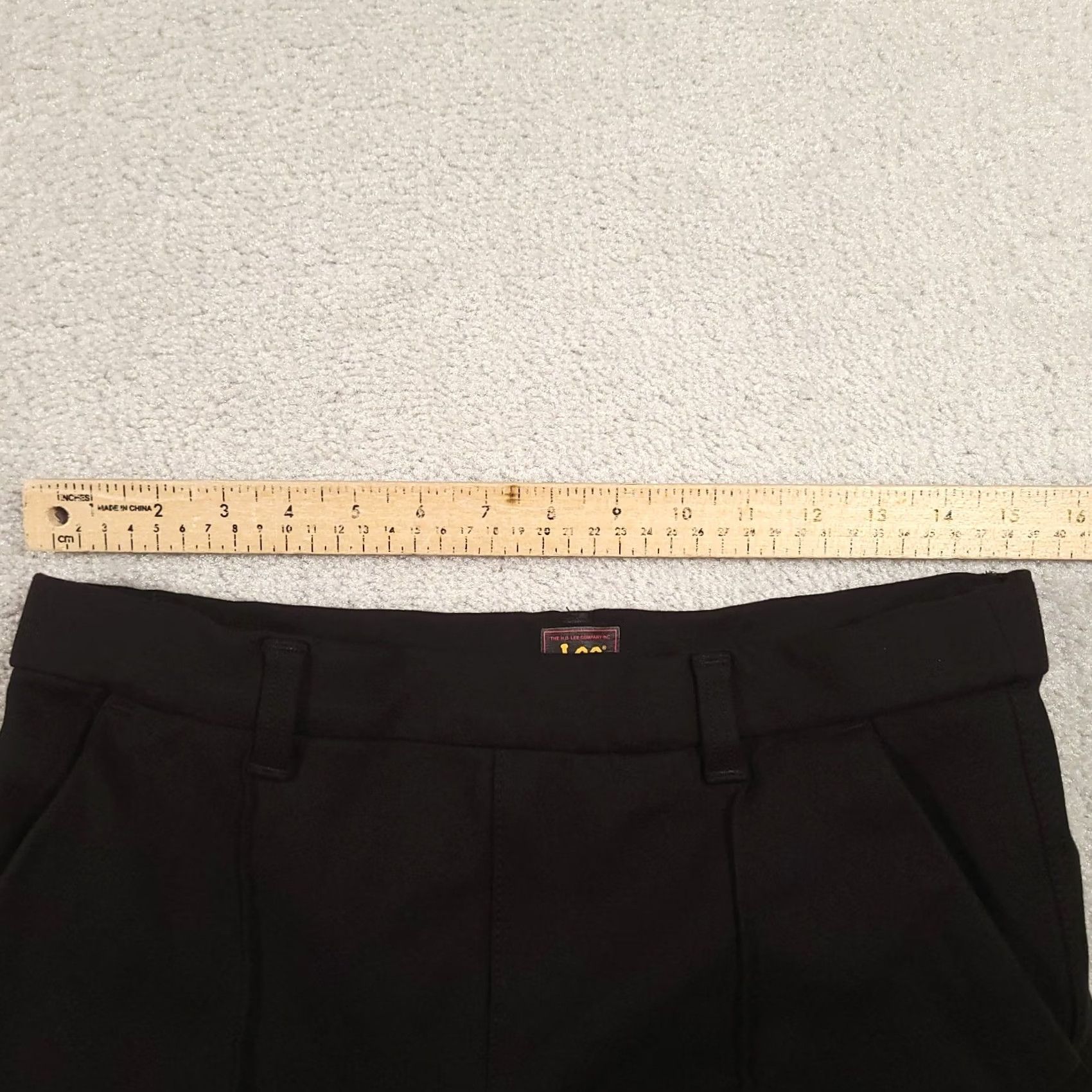 Lee Lee Comfort Pants Pull On Womens 10 Black Stretch Waistband Chino Straight Leg Size 32" / US 10 / IT 46 - 2 Thumbnail