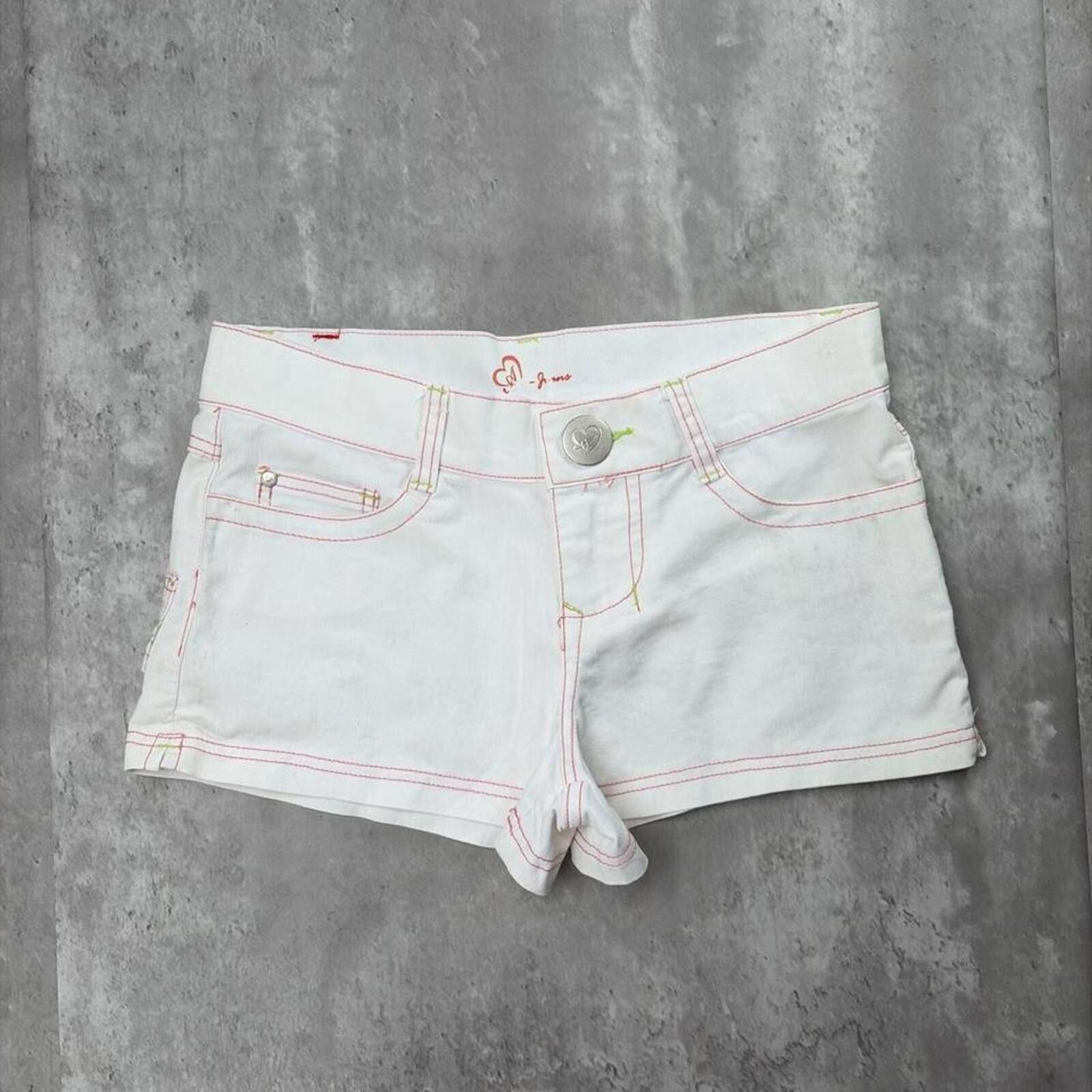 Other Y2K White A-Jeans Grunge Skater Mini Denim Shorts Size 32" / US 10 / IT 46 - 2 Thumbnail