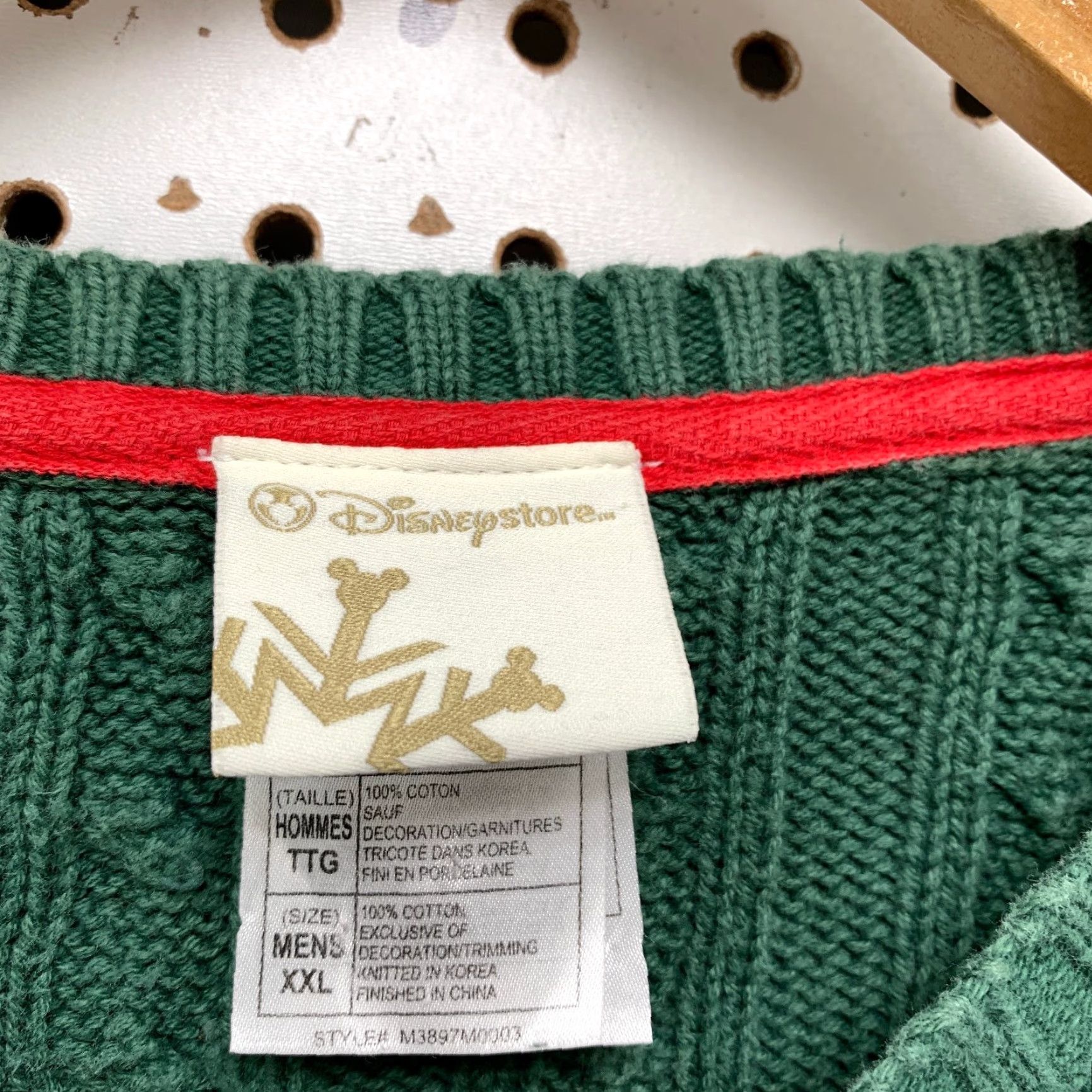 Disney VINTAGE Disney Mickey Mouse Sweater Mens 2XL Green Cable Knit Embroidered Squid Size US XXL / EU 58 / 5 - 5 Thumbnail