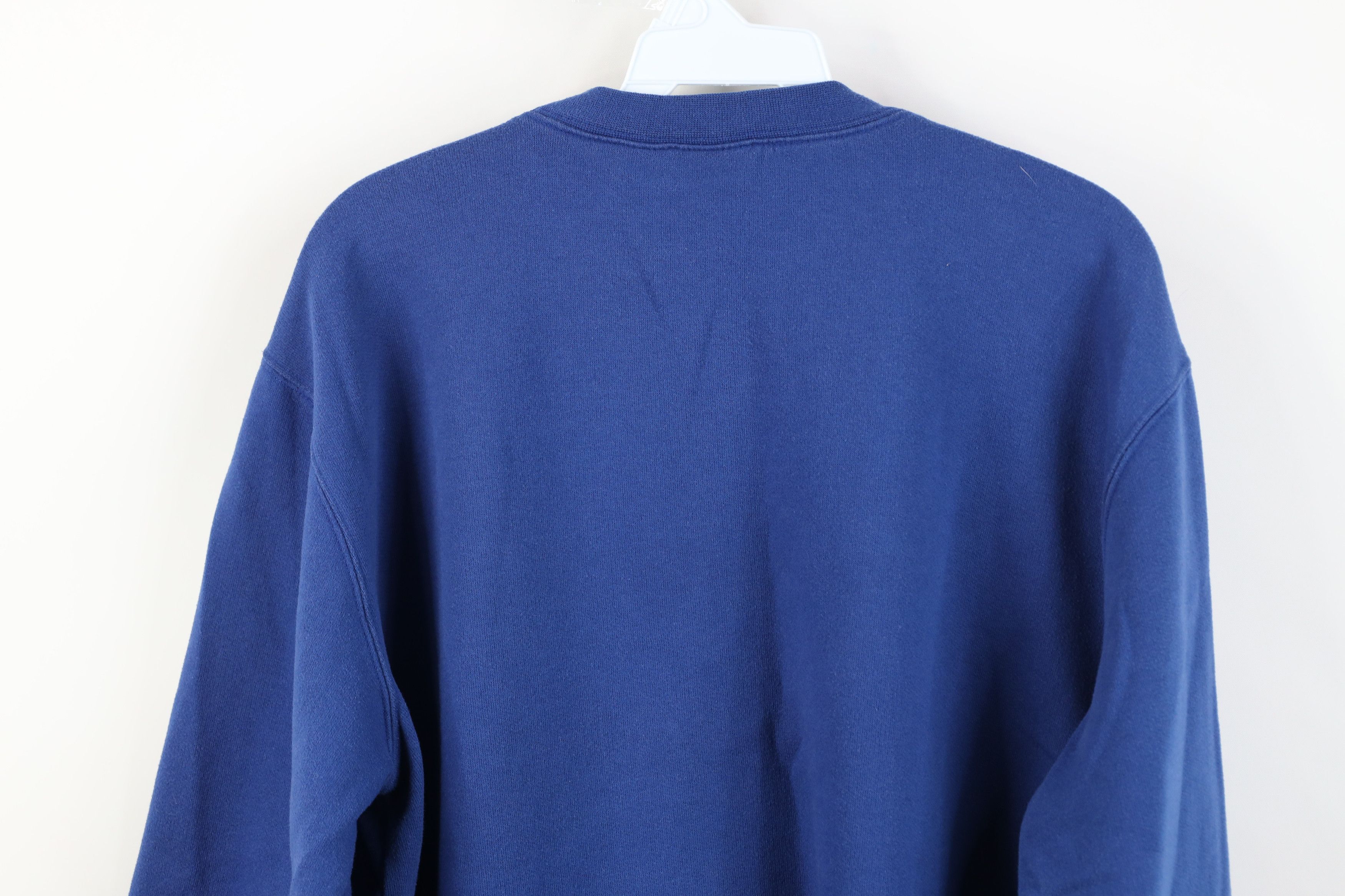 Vintage Vintage 90s Streetwear Boxy Crewneck Sweatshirt Royal Blue Size XXL / US 16-18 / IT 52-54 - 10 Thumbnail