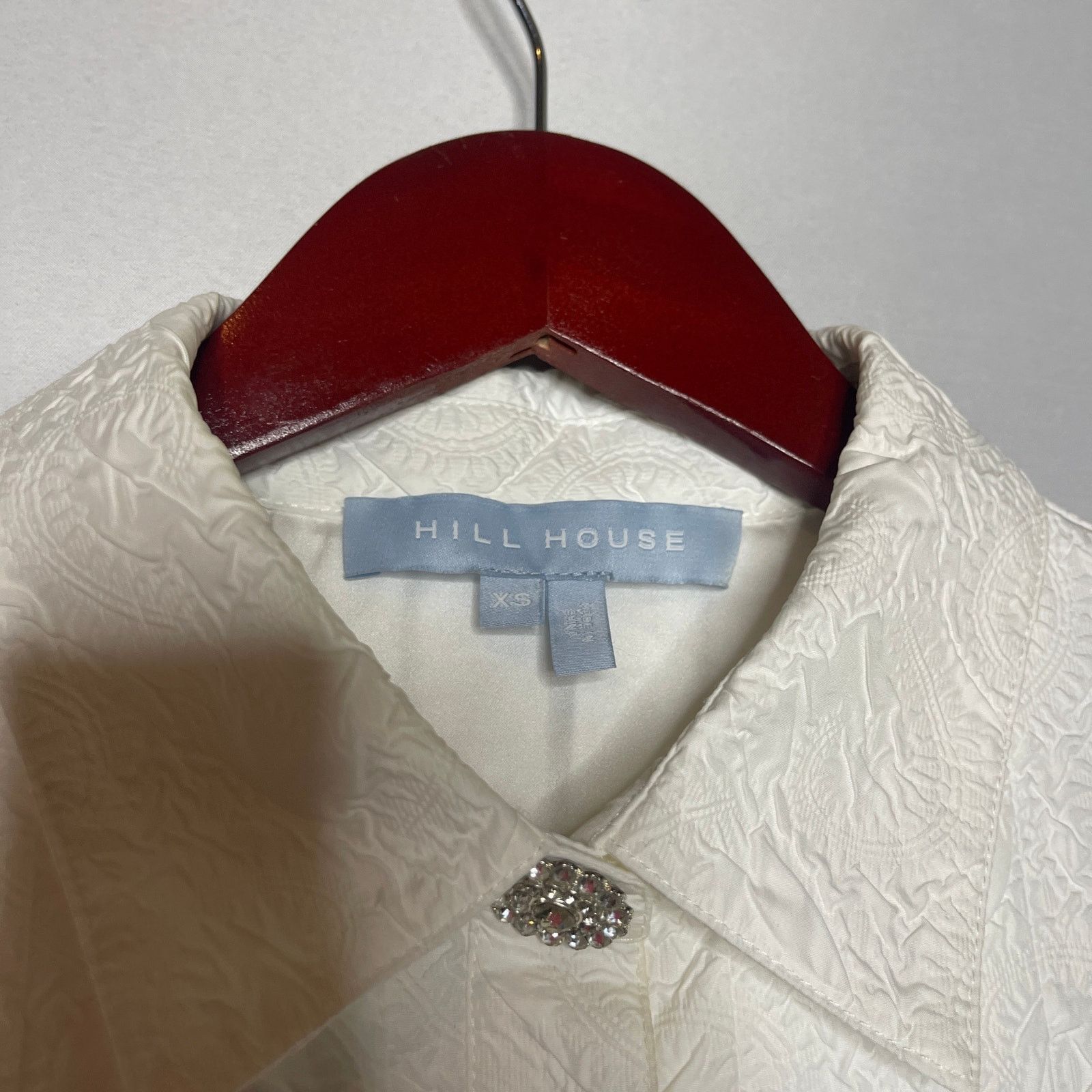 Hill House Hill House Rosalind White Jacquard Rhinestone Button Dress Size XS / US 0-2 / IT 36-38 - 3 Thumbnail