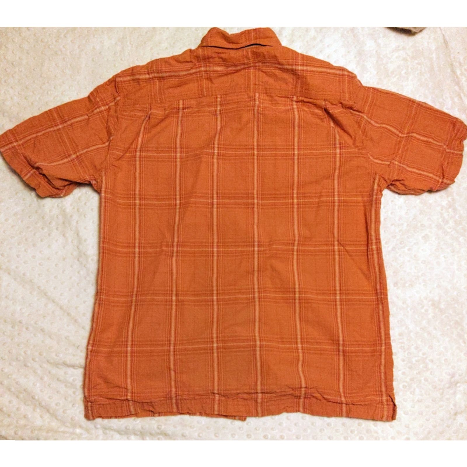 Carhartt Carhartt Shirt Mens LT Orange Plaid Cotton Relaxed Short Sleeve Button-Up Shirt Size US L / EU 52-54 / 3 - 5 Thumbnail