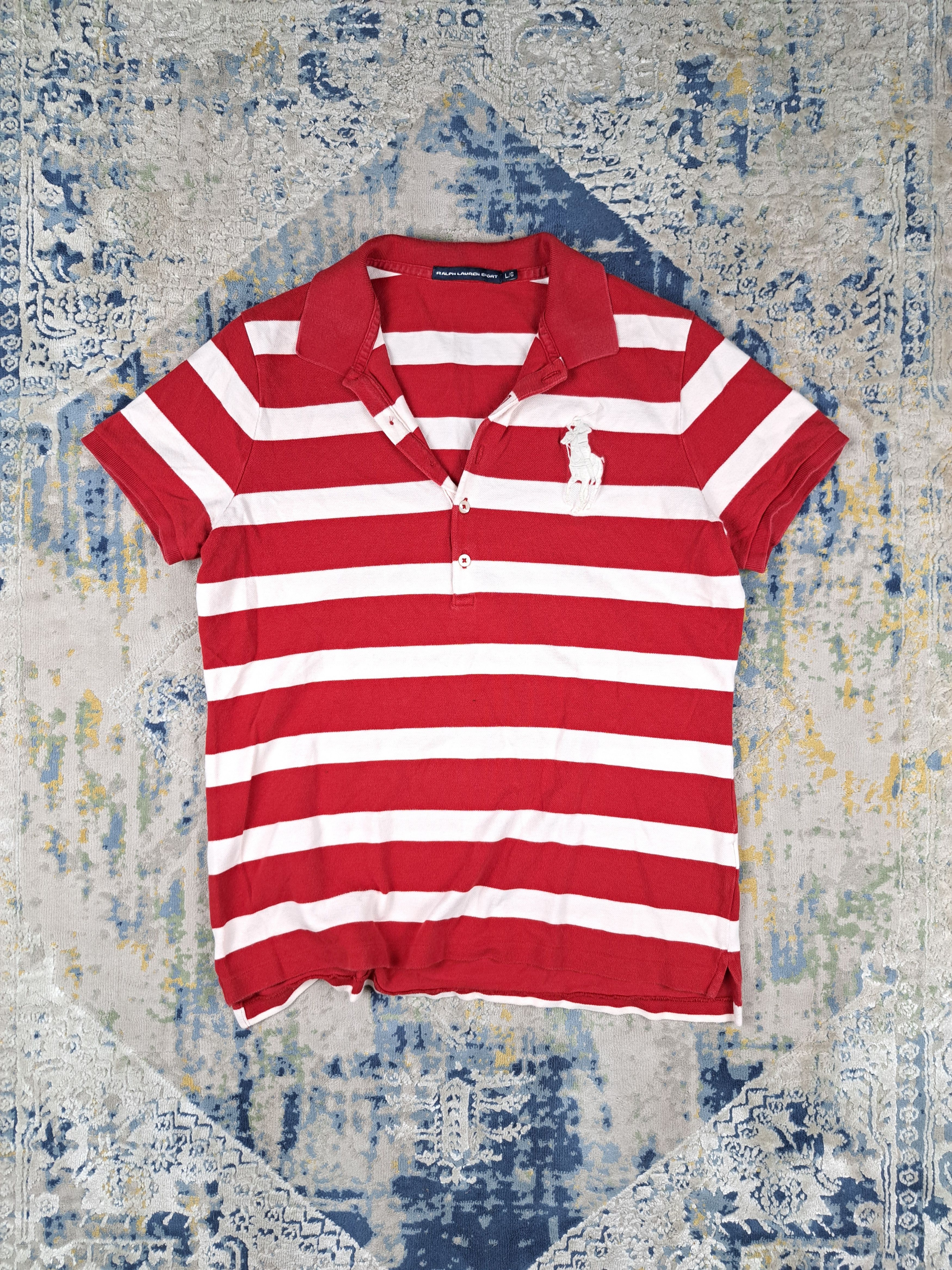 Ralph Lauren Big Pony Striped Polo Shirt Rugby y2k College
