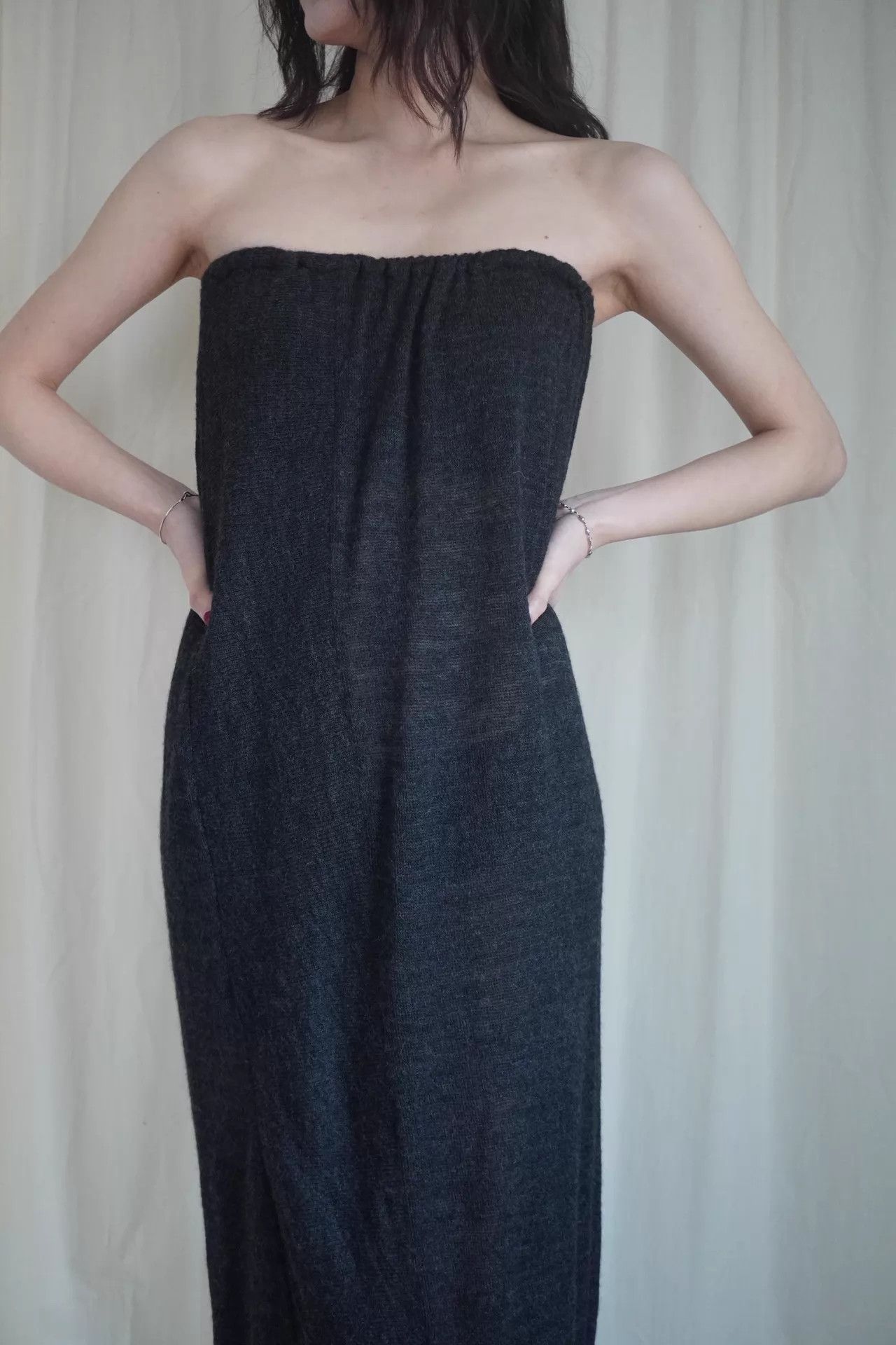 Y's Y's Yohji Yamamoto women multi-wear wool maxi dress gray SZ3 Size L / US 10 / IT 46 - 7 Thumbnail