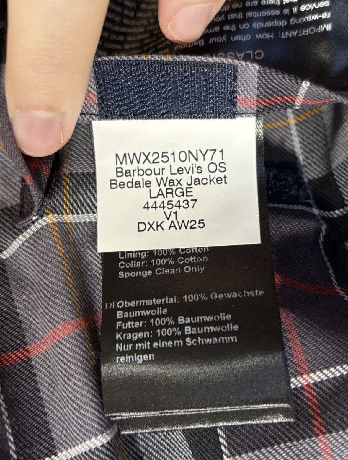 Barbour Barbour x Levi's OS Bedale Waxed Jacket L Blue Oversized Size US L / EU 52-54 / 3 - 10 Thumbnail