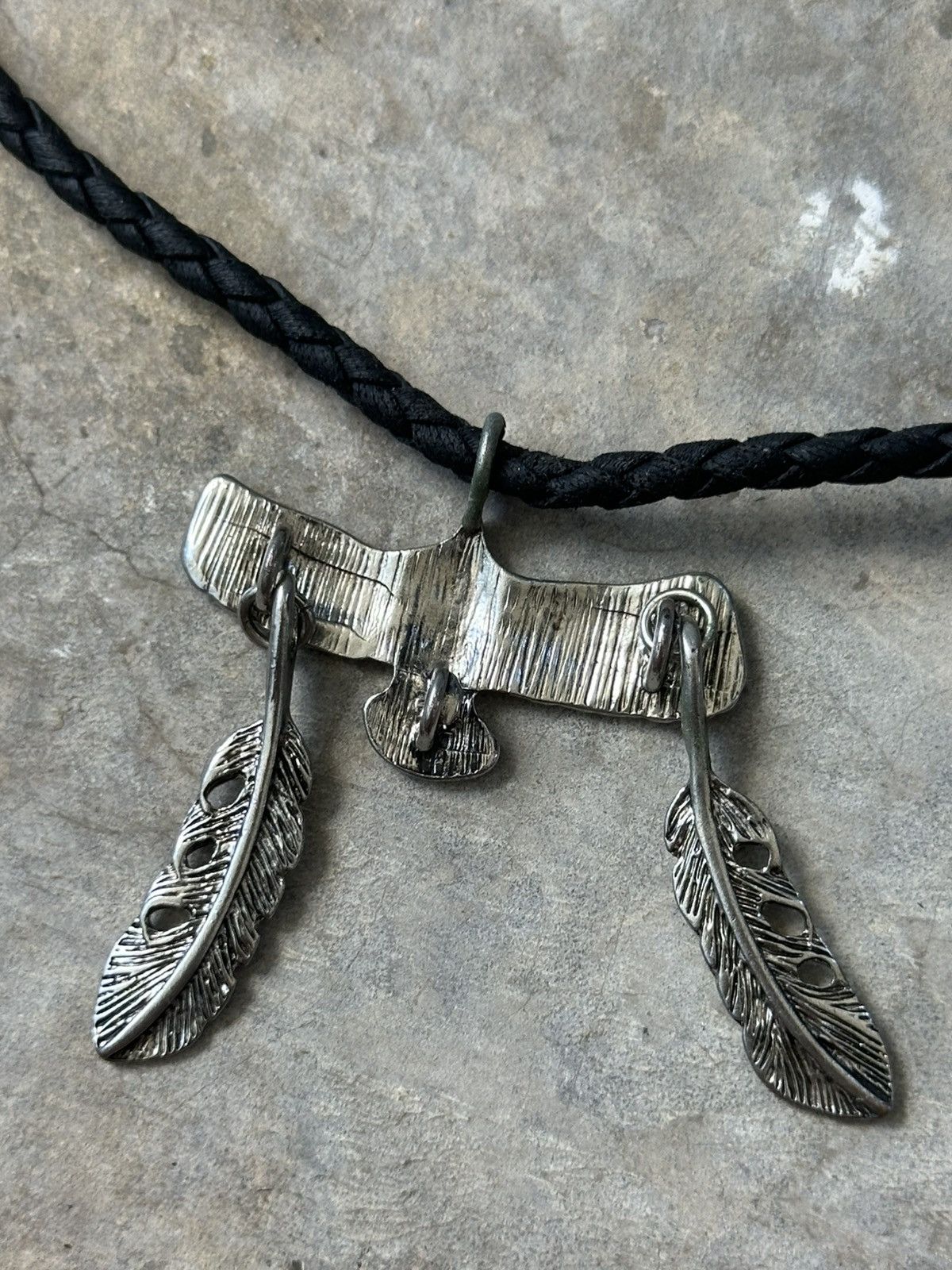 Japanese Brand × Jewelry Native Eagle/ Feathers Pendant Leather Necklace Size ONE SIZE - 12 Thumbnail