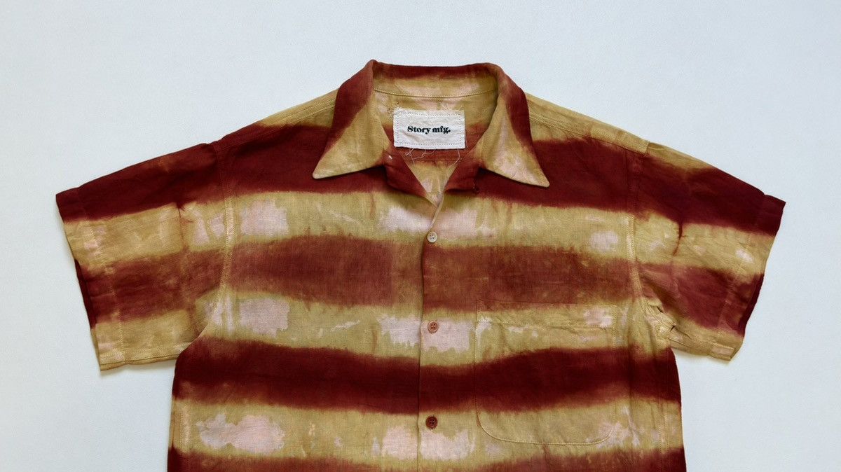 Story Mfg. ‘Fire Tie Dye’ Striped Boxy Shirt Size US S / EU 44-46 / 1 - 3 Thumbnail