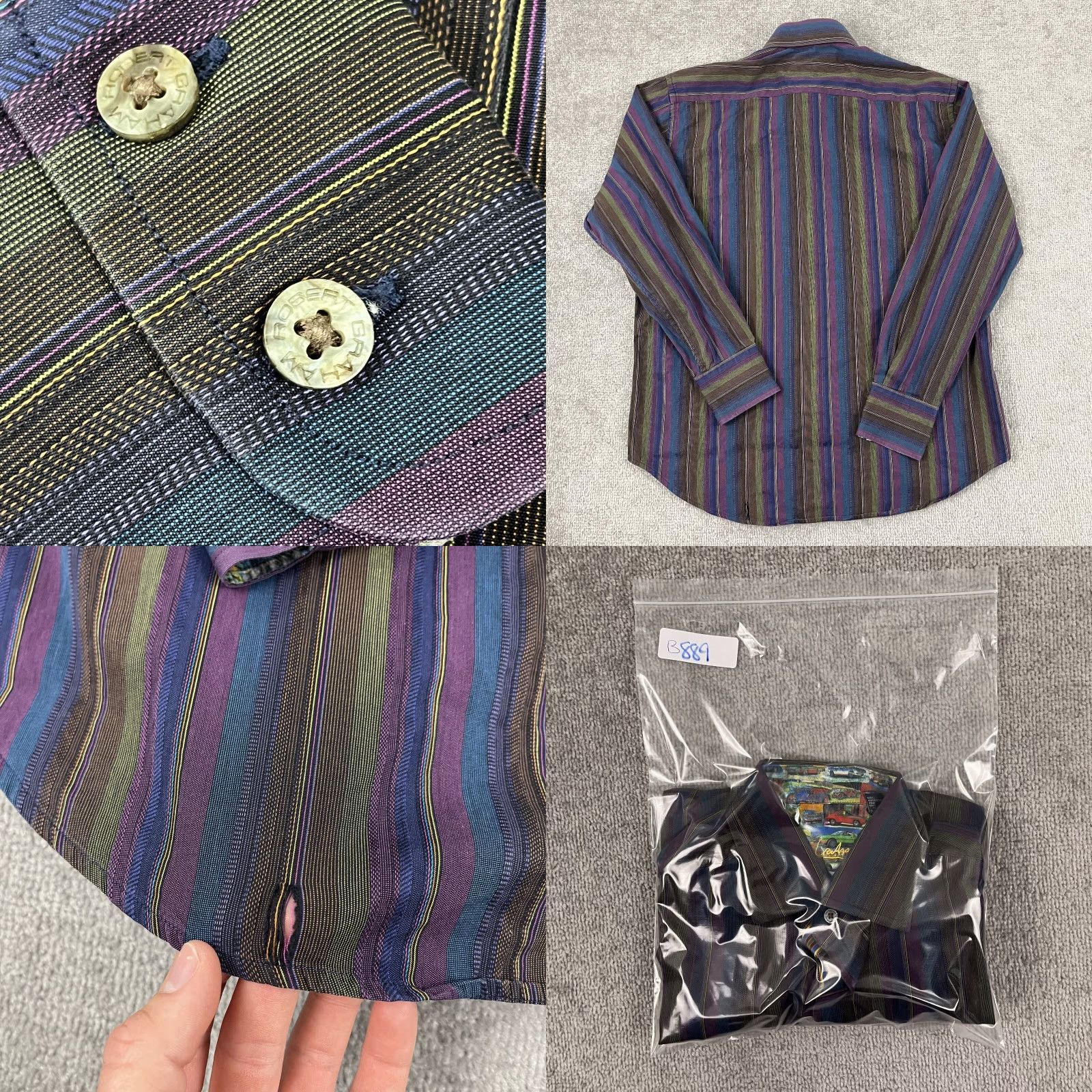 Robert Graham Robert Graham Shirt Men Large Multicolor Striped Flip Cuff Button Up Retro Disco Shirt Size US L / EU 52-54 / 3 - 8 Thumbnail