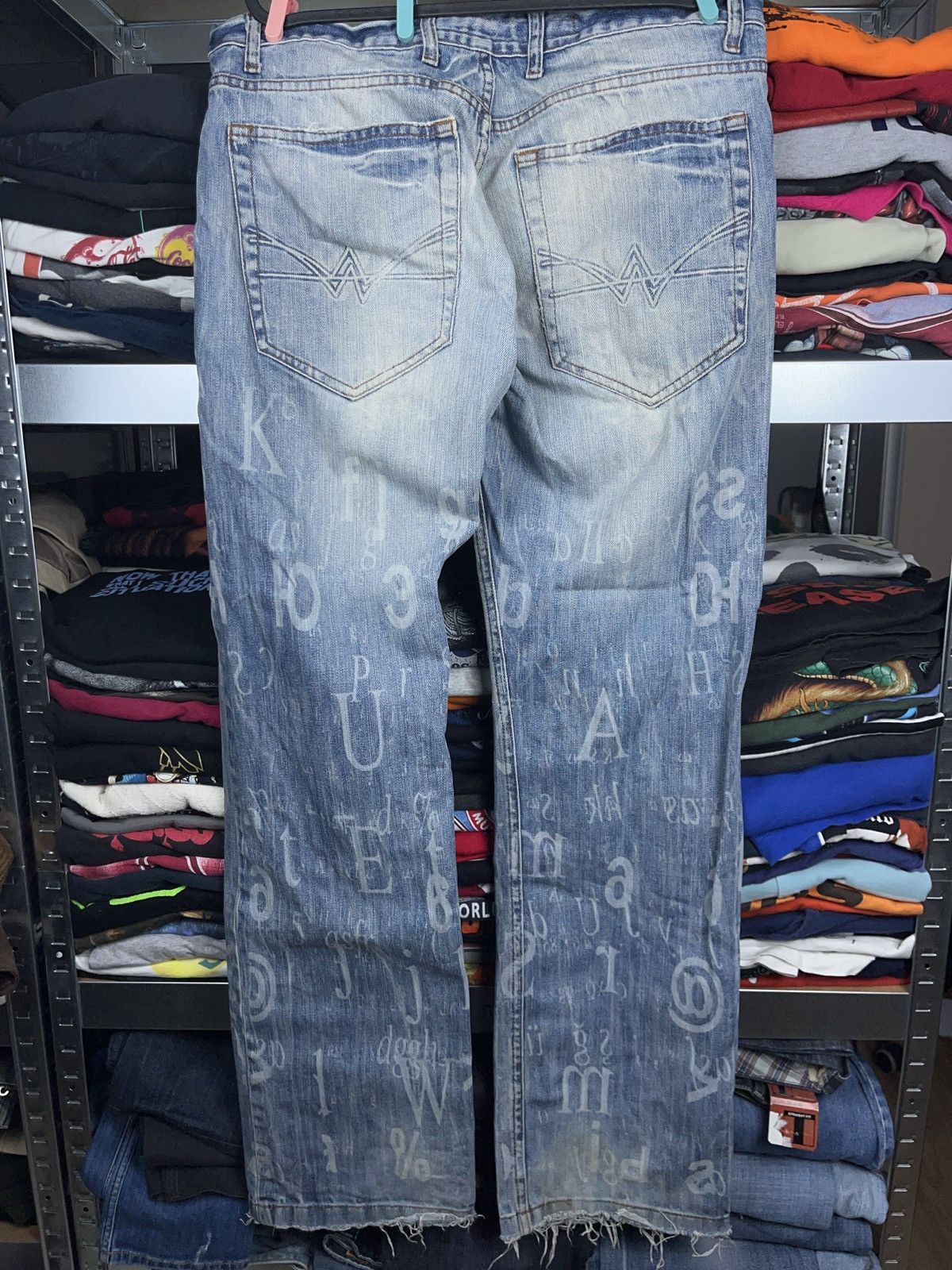 Japanese Brand Cipo & baxx all over print distressed bootcut jeans y2k Size US 34 / EU 50 - 2 Thumbnail