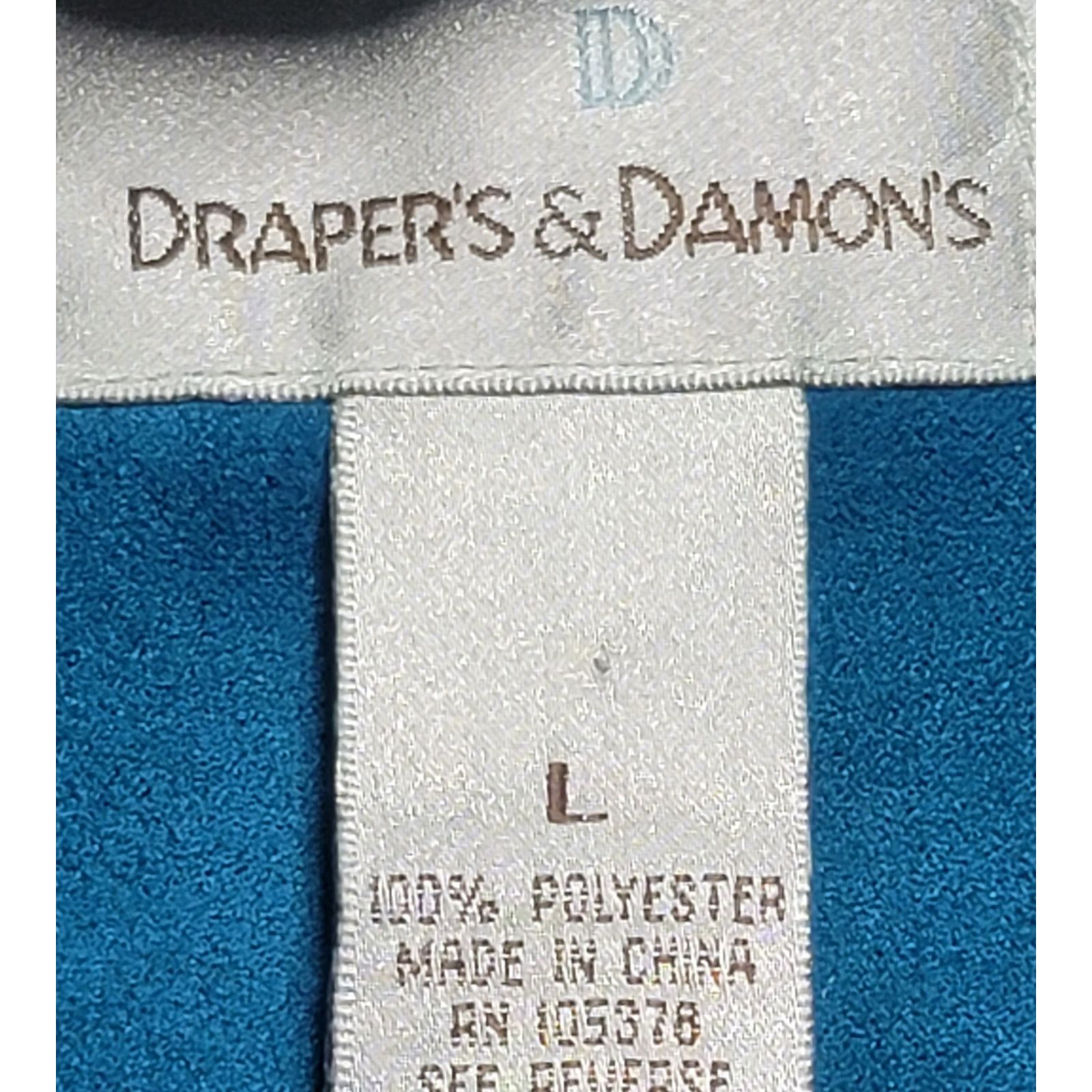 Other Draper's & Damon's Blue Teal Suede Button Up Blazer Large Size L / US 10 / IT 46 - 4 Thumbnail