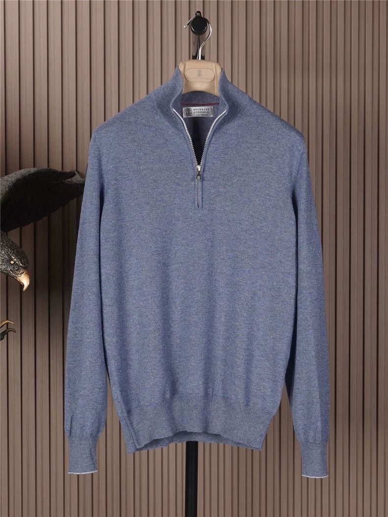 Brunello Cucinelli Brunello Cucinelli Cashmere Zip Neck Sweater Size US M / EU 48-50 / 2 - 1 Thumbnail