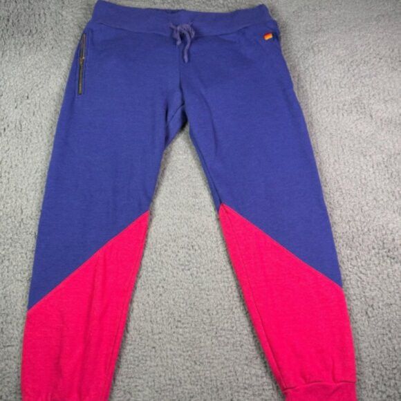 Aviator Nation Glider Sweatpants Womens Purple Joggers Glider Colorblock Size 28" / US 6 / IT 42 - 1 Thumbnail