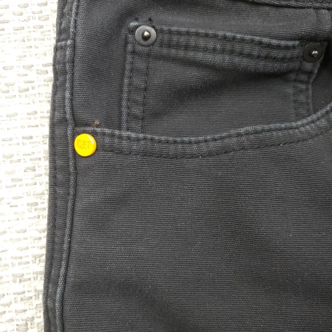 Vintage CAT Caterpillar Pants Cold Weather Fleece Lined Mens 40/32 Black Cotton Workwear Carpenter 5-Pocket Regular Straight Size US 40 / EU 56 - 6 Thumbnail
