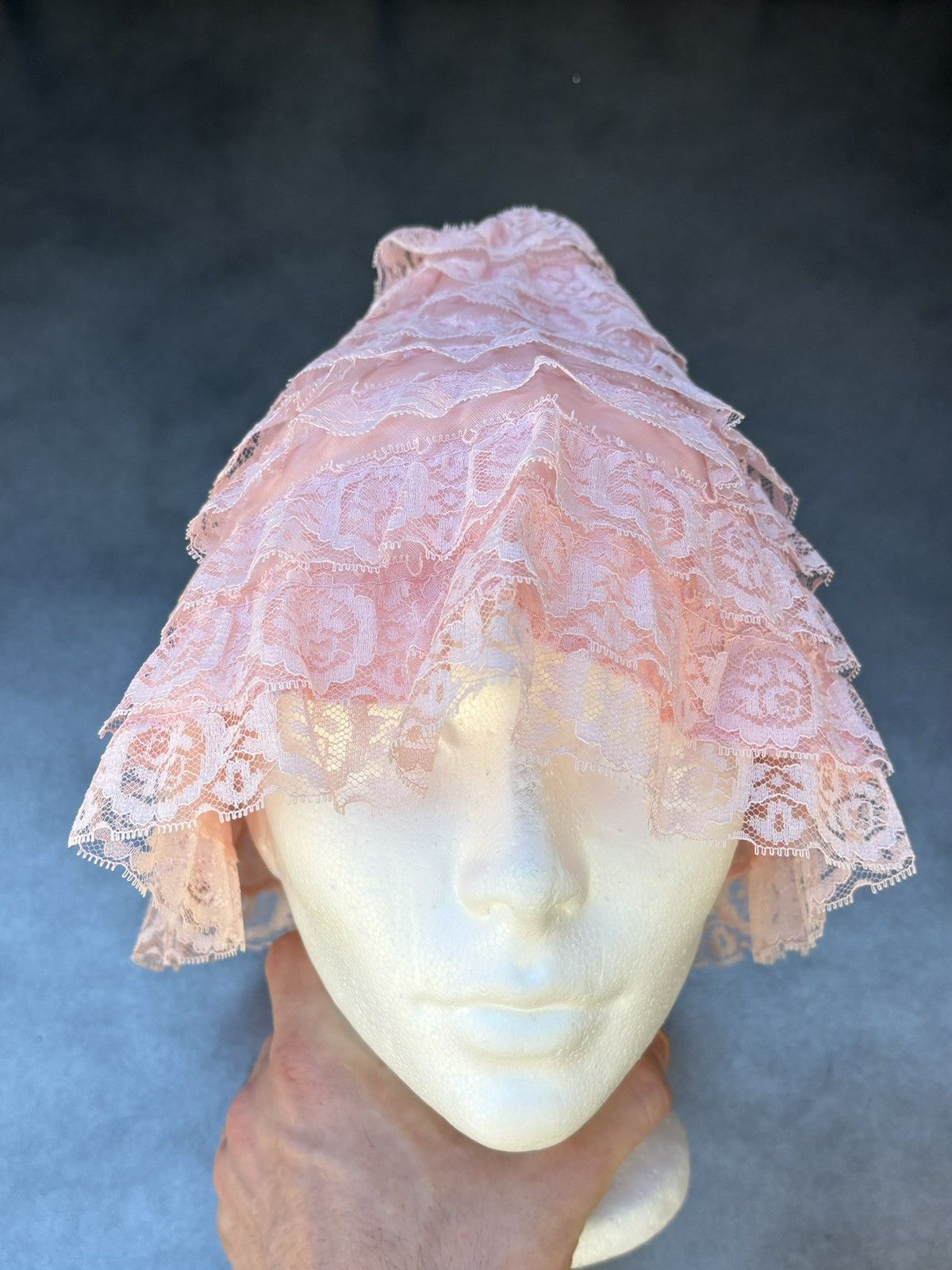 Vintage 1920s Lace Sun Hat 1930s Sheer Bucket Hat 1900s Cloche Mesh Size ONE SIZE - 5 Thumbnail