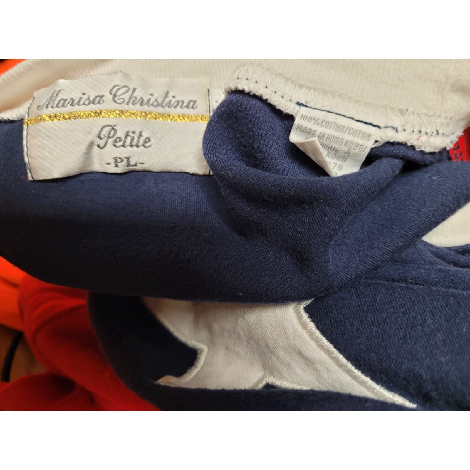 Vintage Womens Sweater Petite Large Marisa Christina USA Stars & Stripes Pullover Size L / US 10 / IT 46 - 3 Thumbnail