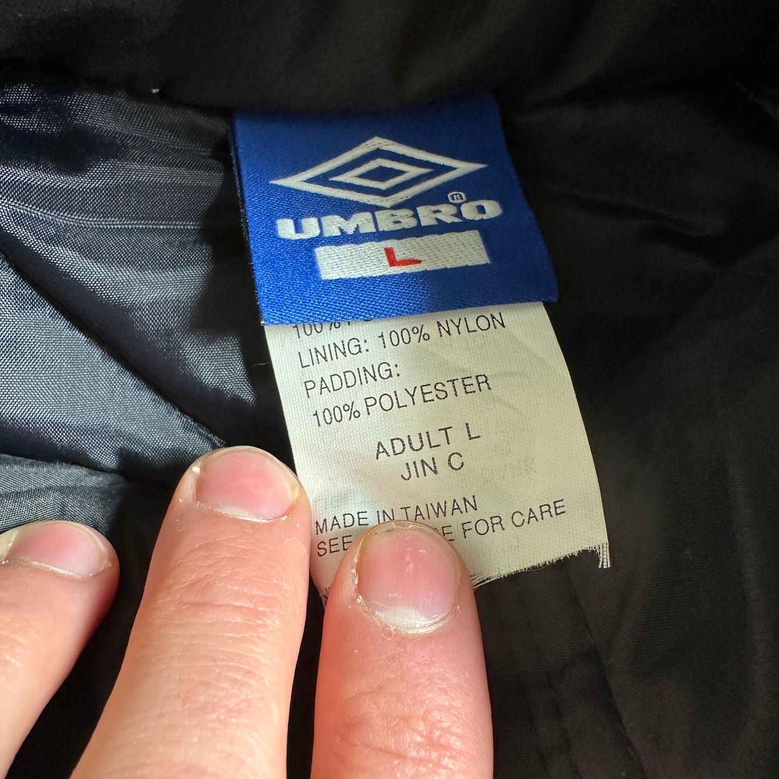 Umbro Mens Large Vintage 90s Umbro Puffer Jacket DETACHABLE HOOD Size US L / EU 52-54 / 3 - 4 Thumbnail
