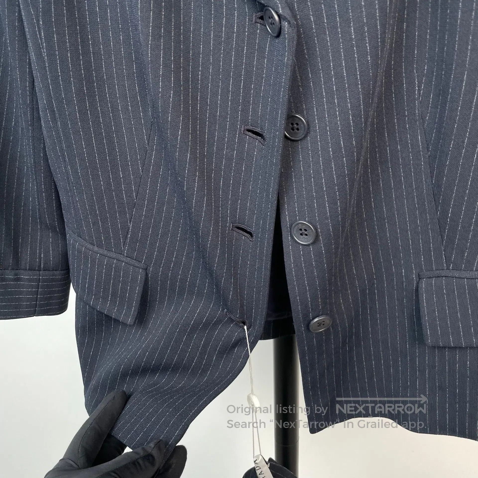 Gildan Giada Navy Striped Lapel Suit Skirt| Size M / US 6-8 / IT 42-44 - 5 Thumbnail