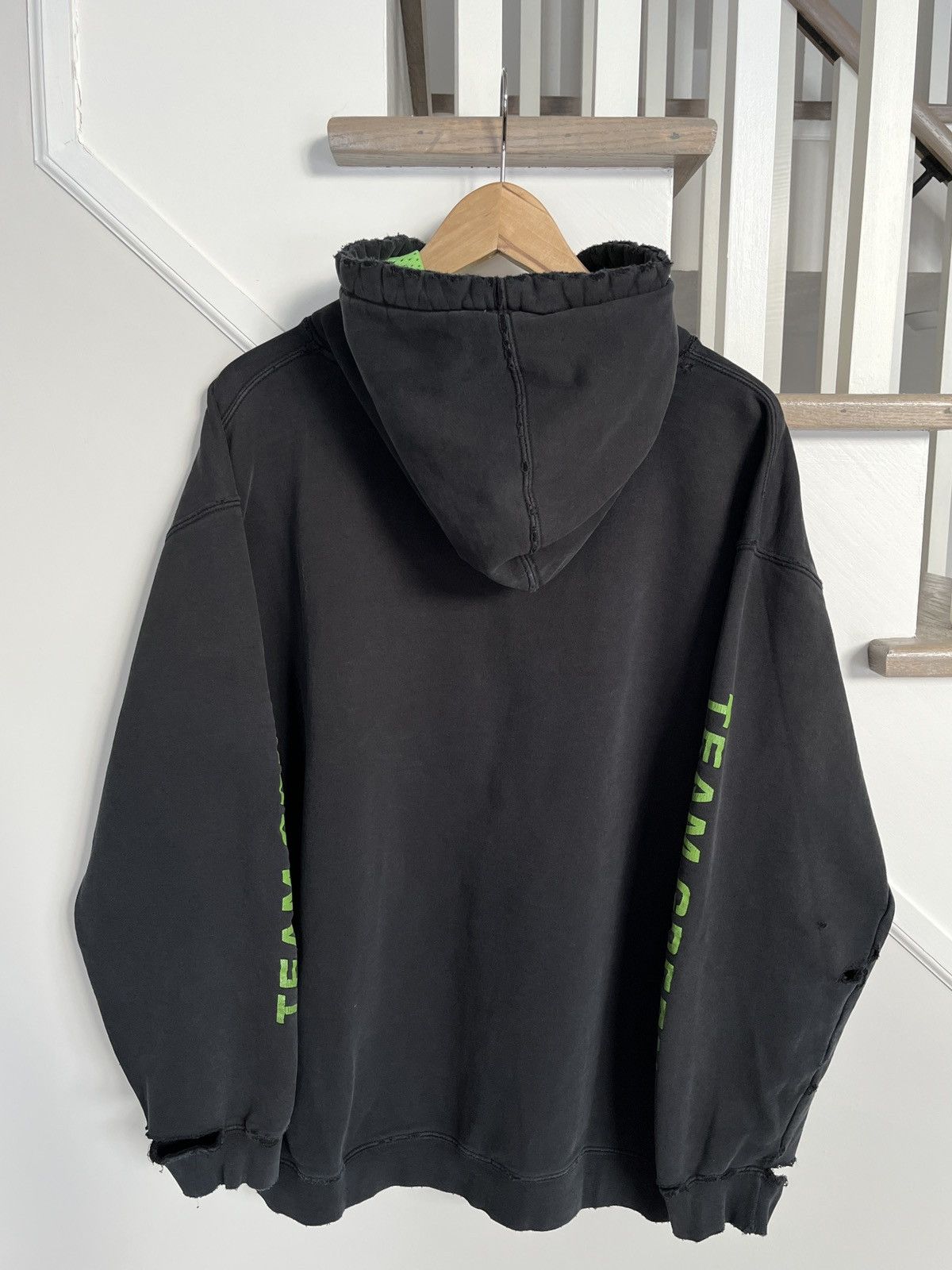Unsound Rags × Vintage Crazy Vintage Kawasaki Hoodie Thrashed Size US L / EU 52-54 / 3 - 3 Thumbnail