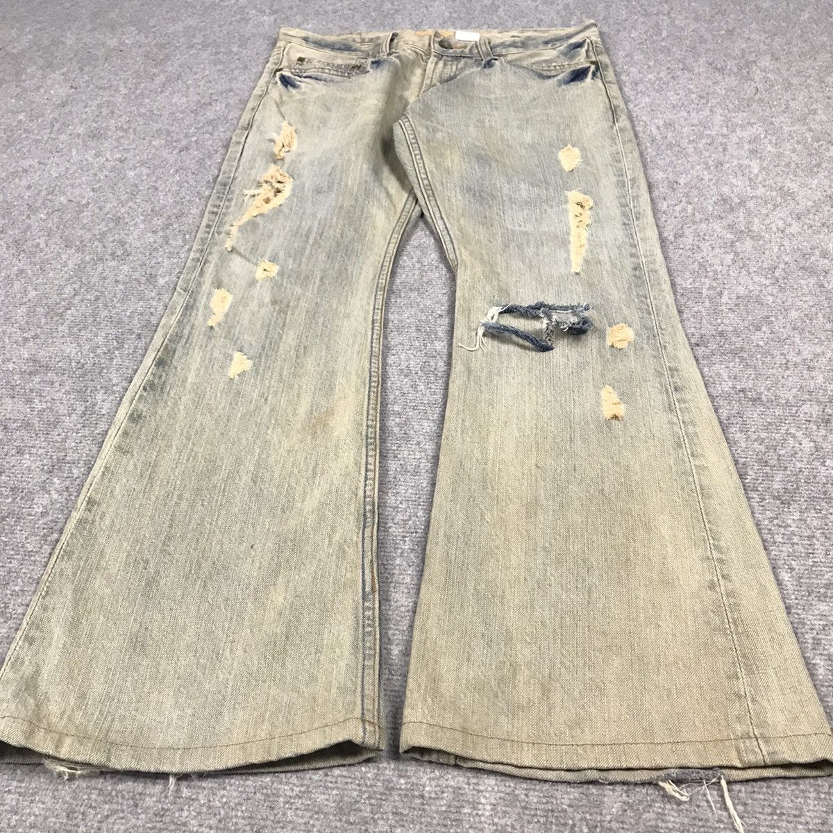 If Six Was Nine FLARE GOA DISTRESSED DENIM BOOT CUT RUSTY DENIM PANTS Size US 30 / EU 46 - 5 Thumbnail