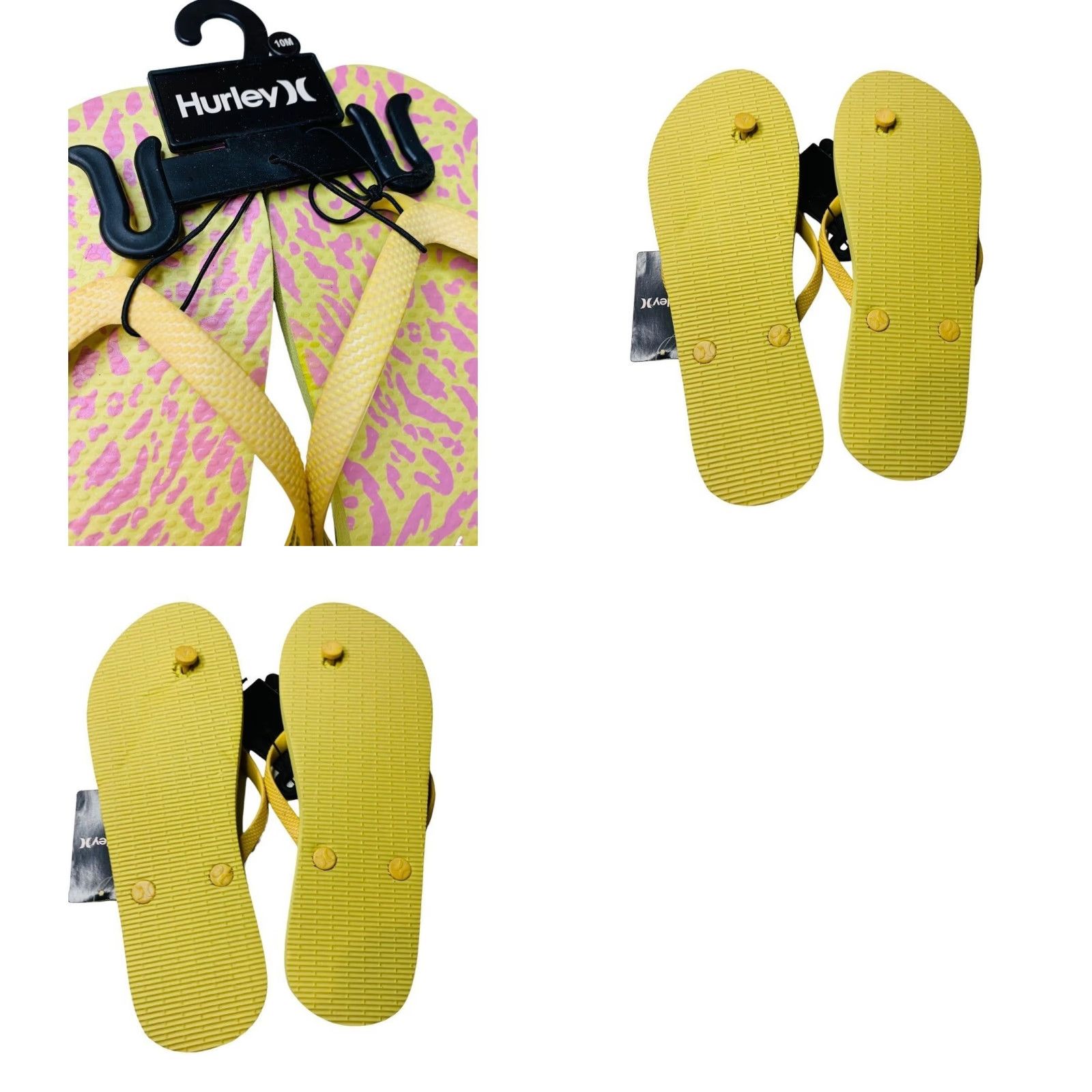 Hurley Hurley Womens Flip Flop Sandal 10M Multicolor Yellow Pink Cheetah Sunrise Size US 10 / IT 40 - 8 Thumbnail