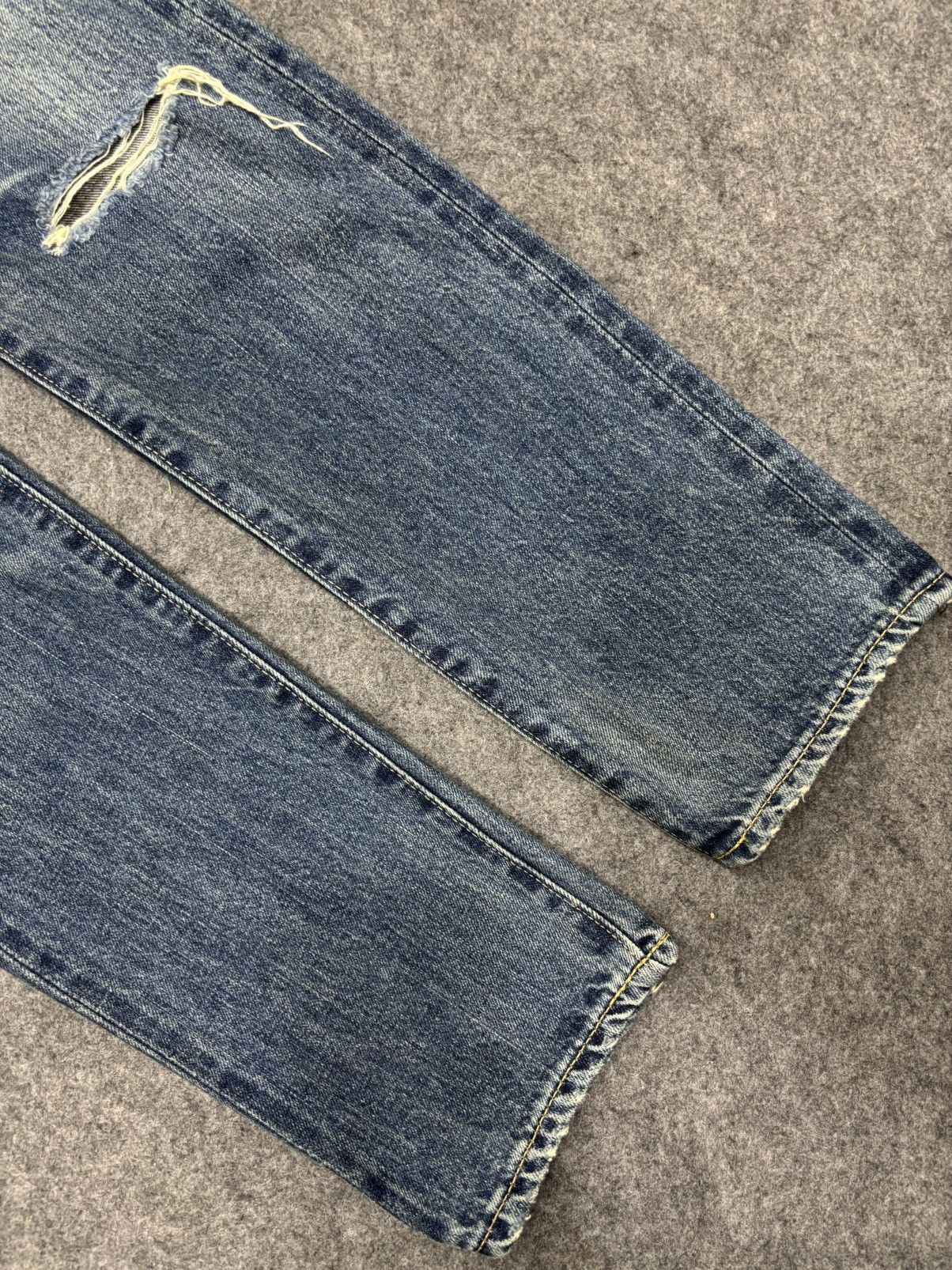 Japanese Brand 💥Insane💥GOA Japan Rare Sick Distressed Selvedge Denim F671 Size US 29 - 10 Thumbnail