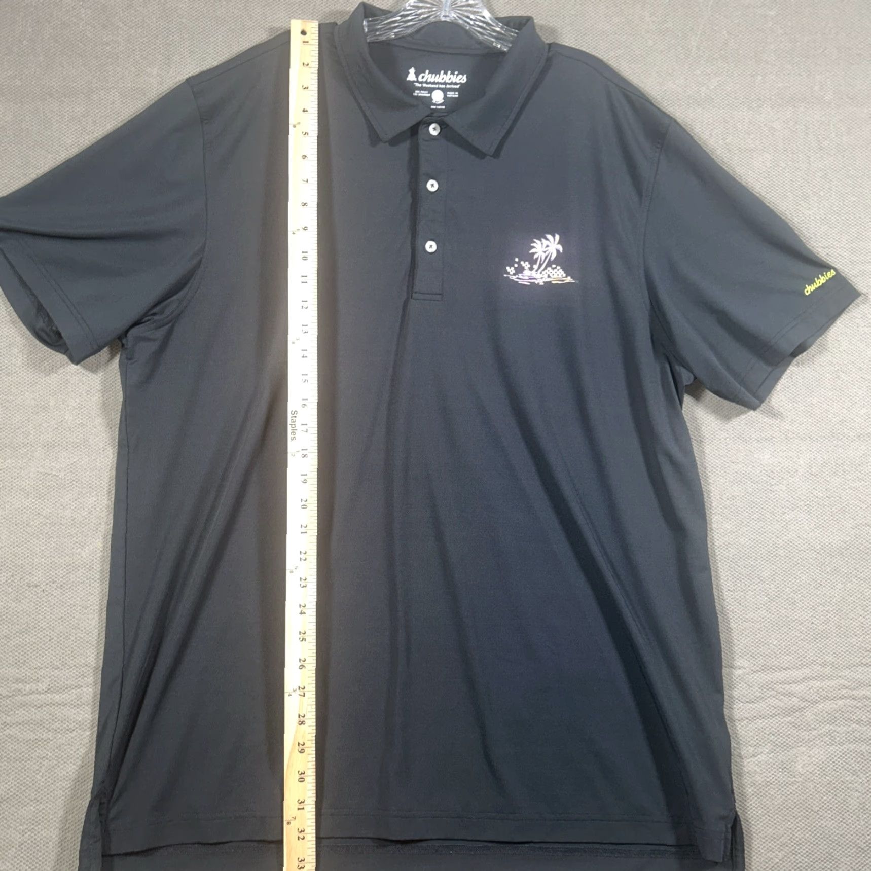 Chubbies Chubbies Polo Mens 2XL Black Palm Trees Performance Stretch Golf Tennis Short Sleeve Collared Shirt Size US XXL / EU 58 / 5 - 5 Thumbnail