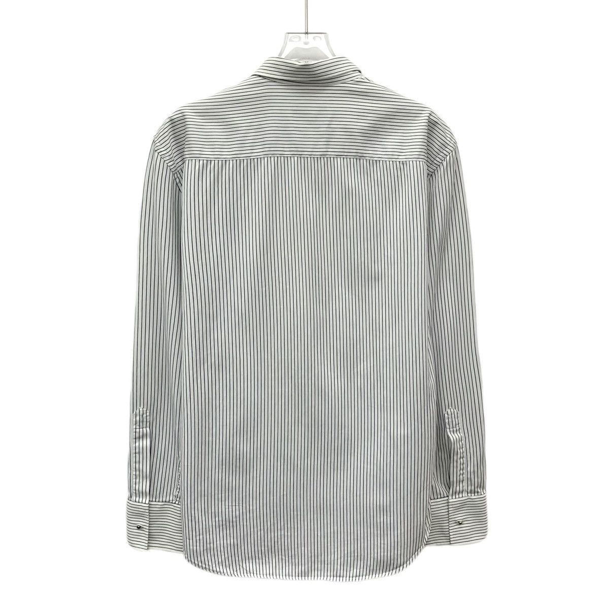 Armani Armani White Striped Cotton Collared Long Sleeve Shirt K26WX Size US XS / EU 42 / 0 - 2 Thumbnail