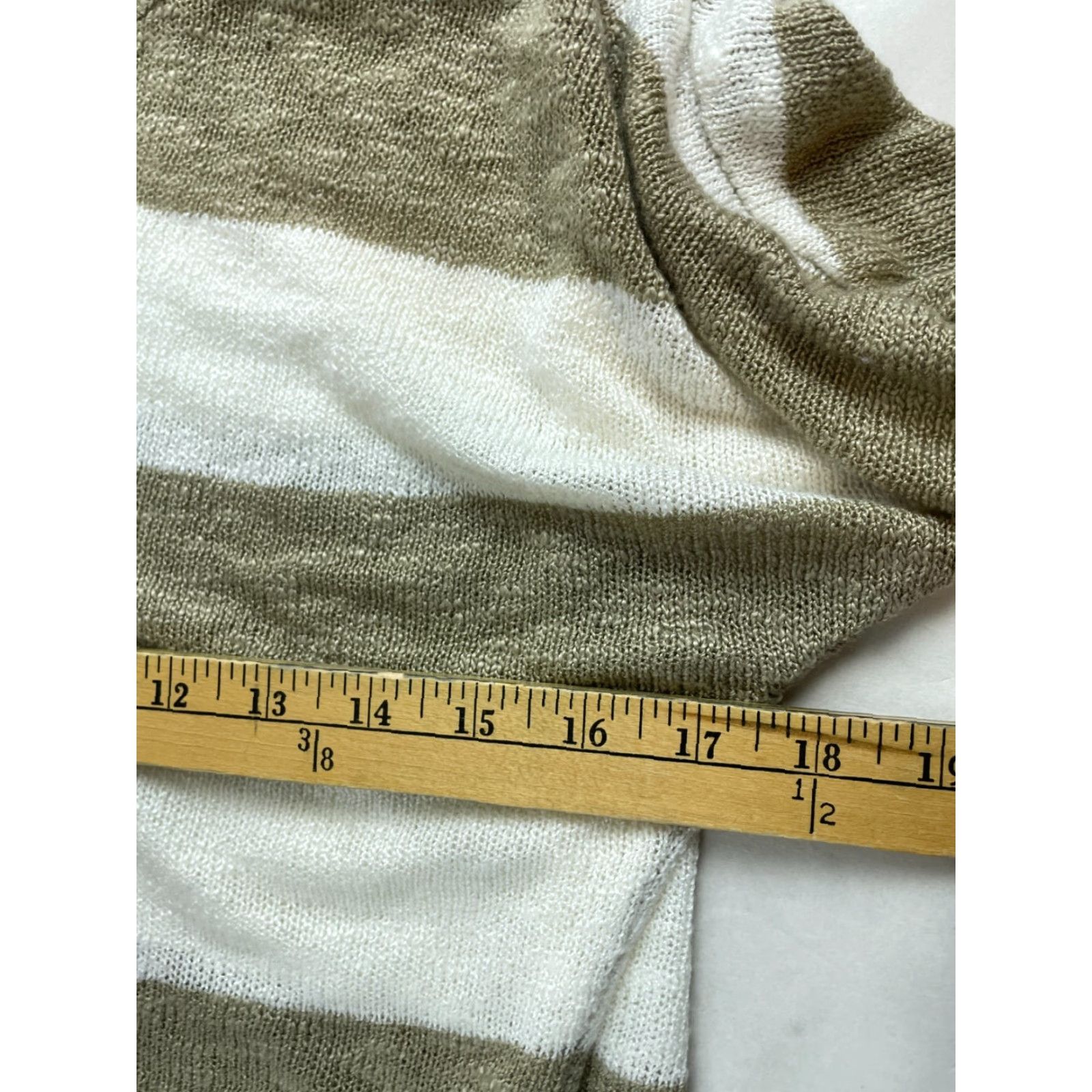 Vintage A. Byer Sweater Womens Size M Brown Cream Striped Pullover Half Sleeve Crew Neck Casual Modern Fall Winter Spring - Womens Size M / US 6-8 / IT 42-44 - 5 Thumbnail