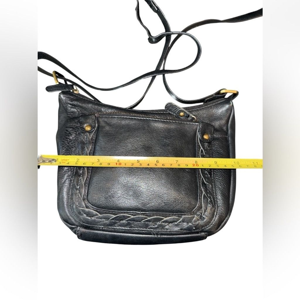 Genuine Leather Great American Leatherworks Black Leather Crossbody Purse #B Size ONE SIZE - 6 Thumbnail