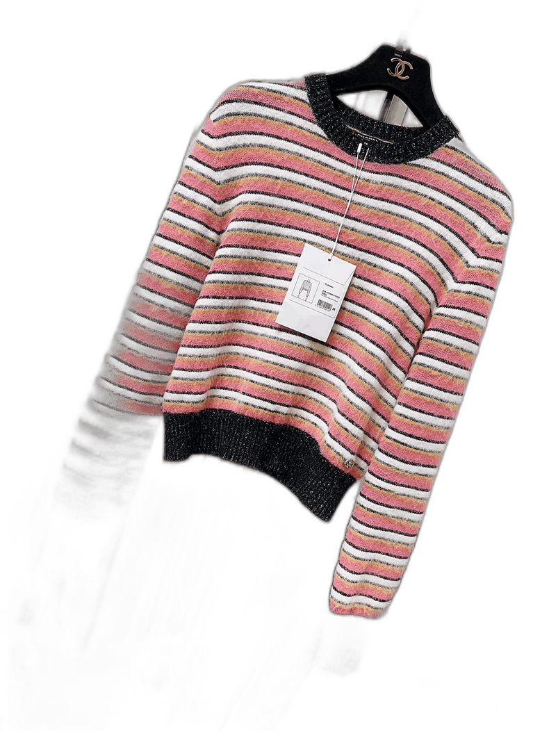 Chanel Chanel 22A Striped Fringe Knit Sweater Size M / US 6-8 / IT 42-44 - 1 Thumbnail