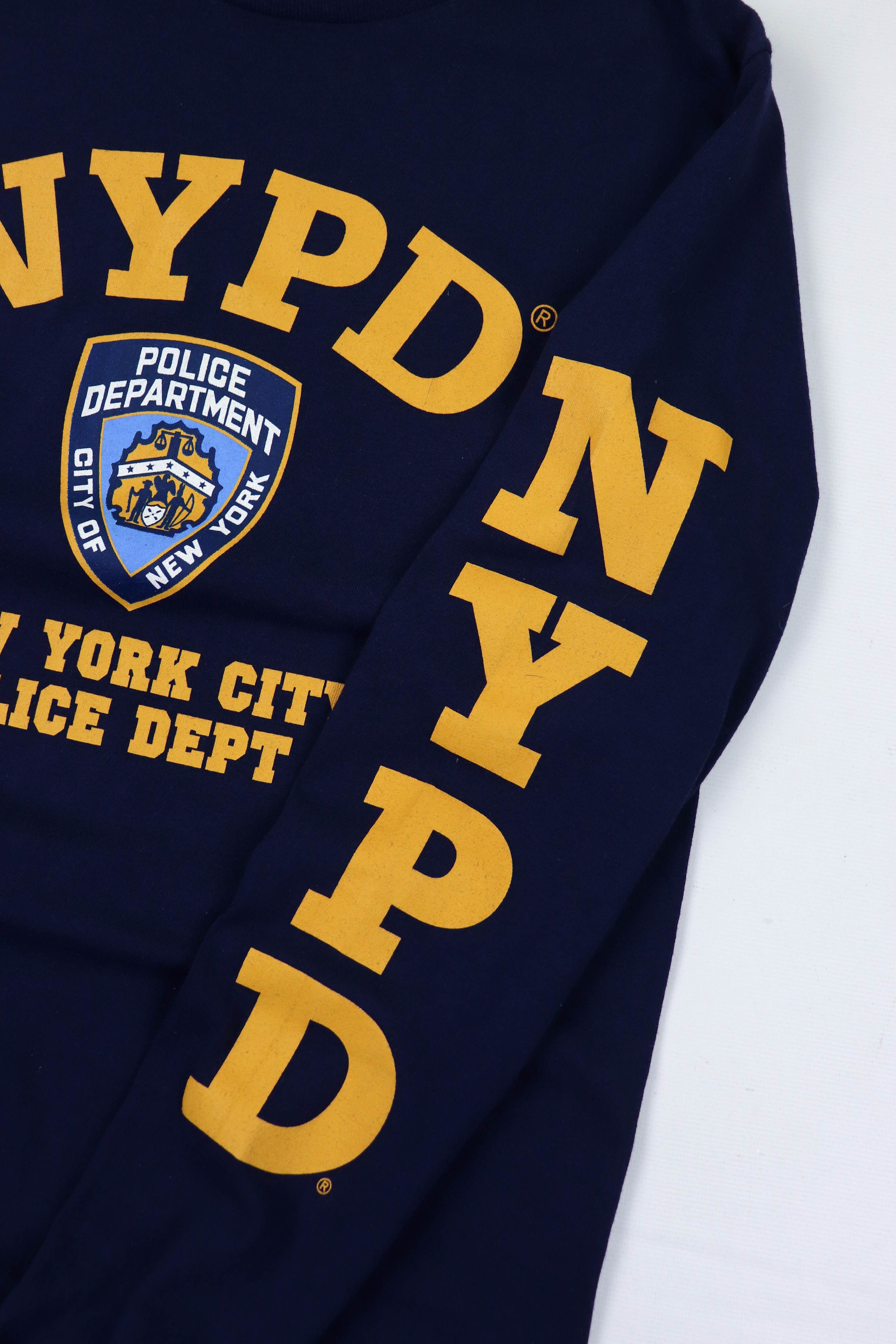 Vintage 00s Vintage NYPD Big Logo Navy Blue Long Sleeve Size US M / EU 48-50 / 2 - 7 Thumbnail