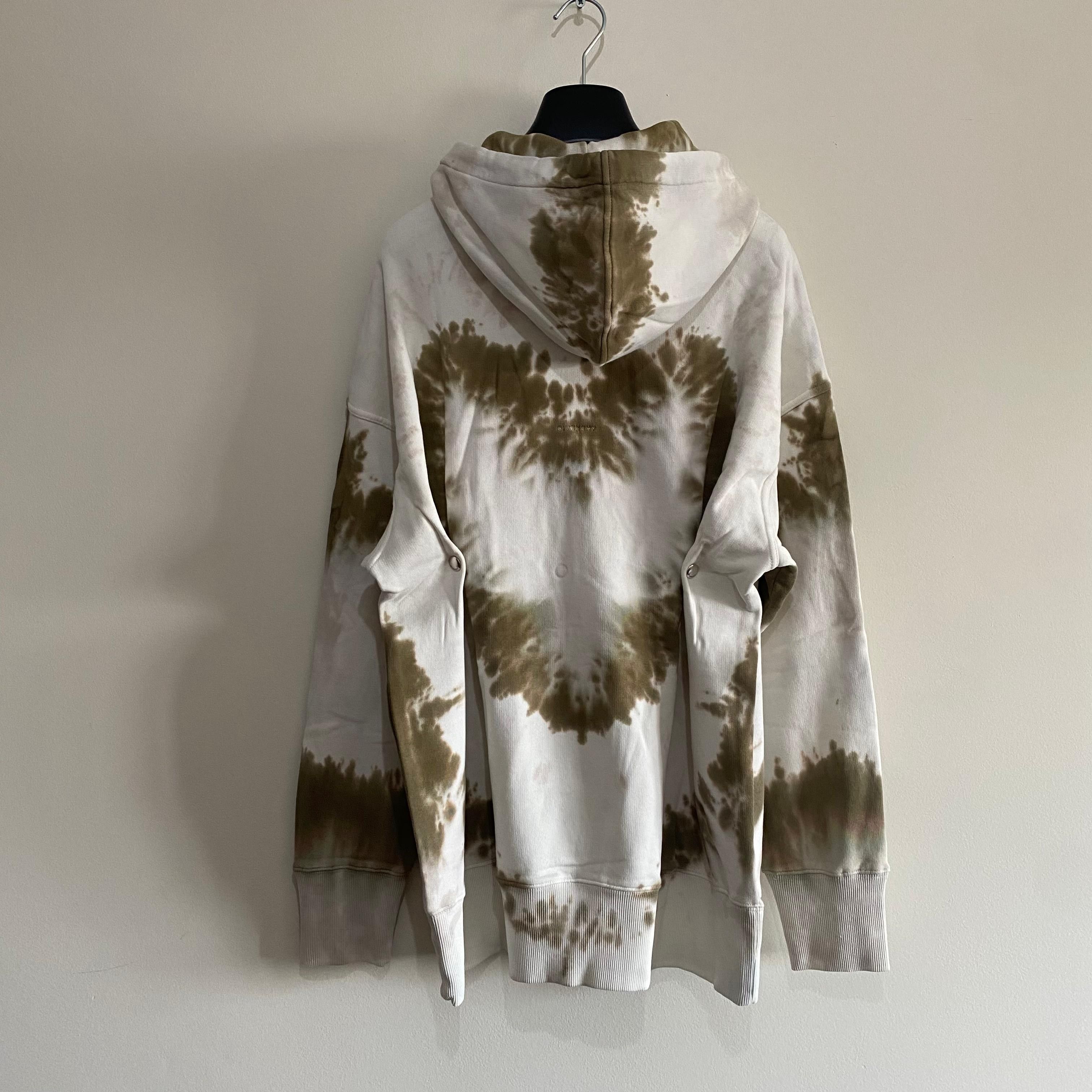 Givenchy Green Tie Dye Heart Logo Oversized Buttoned Hoodie Size M / US 6-8 / IT 42-44 - 12 Thumbnail