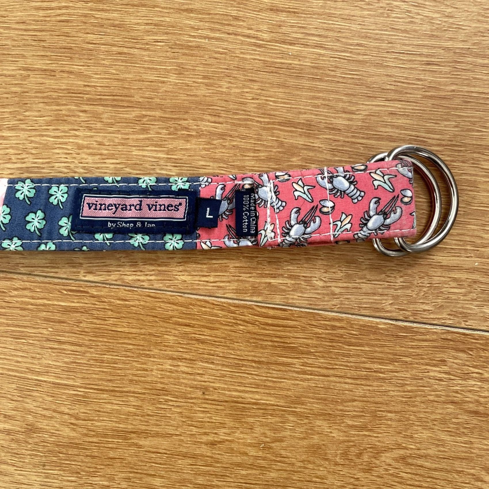 Vineyard Vines Vineyard Vines Double Loop Belt Ladies Patchwork Multicolor 34.5” Shells Fish Lobster Style S Womens Size ONE SIZE - 3 Thumbnail