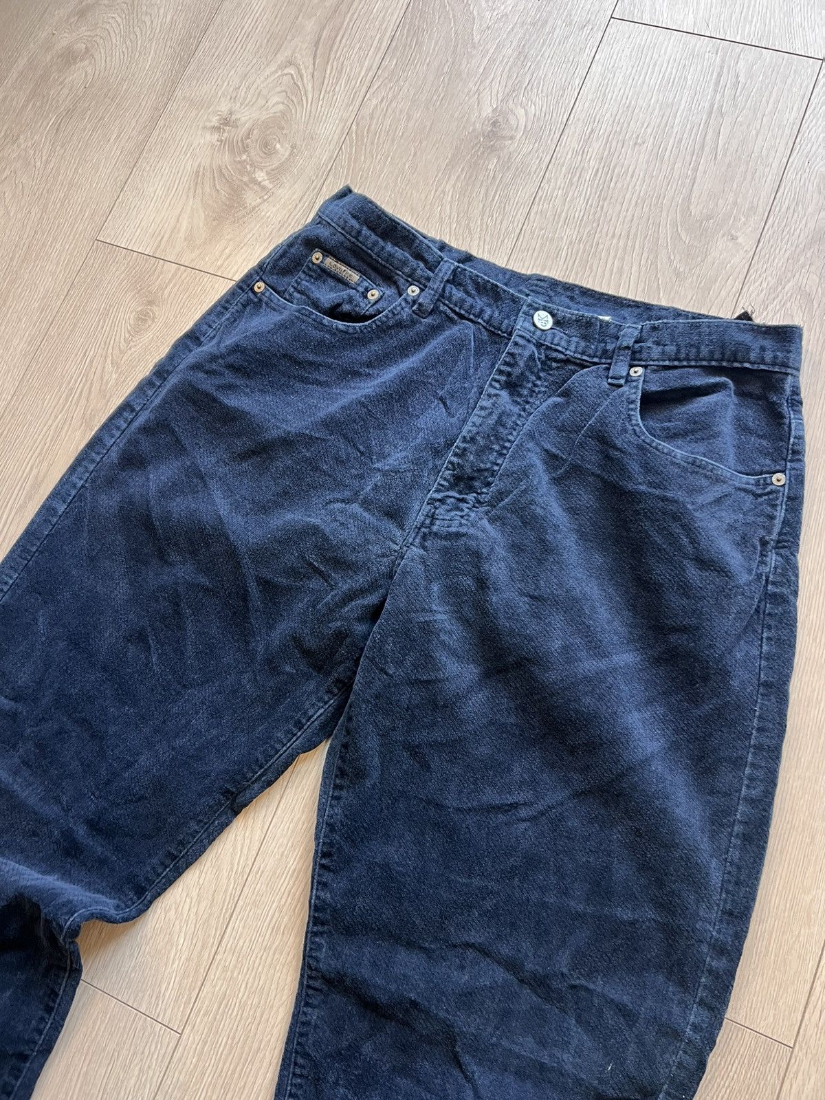 Calvin Klein × Vintage Vintage Calvin Klein 90s Crushed Velvet Pants 34 x 34 1997 Size US 34 / EU 50 - 2 Thumbnail