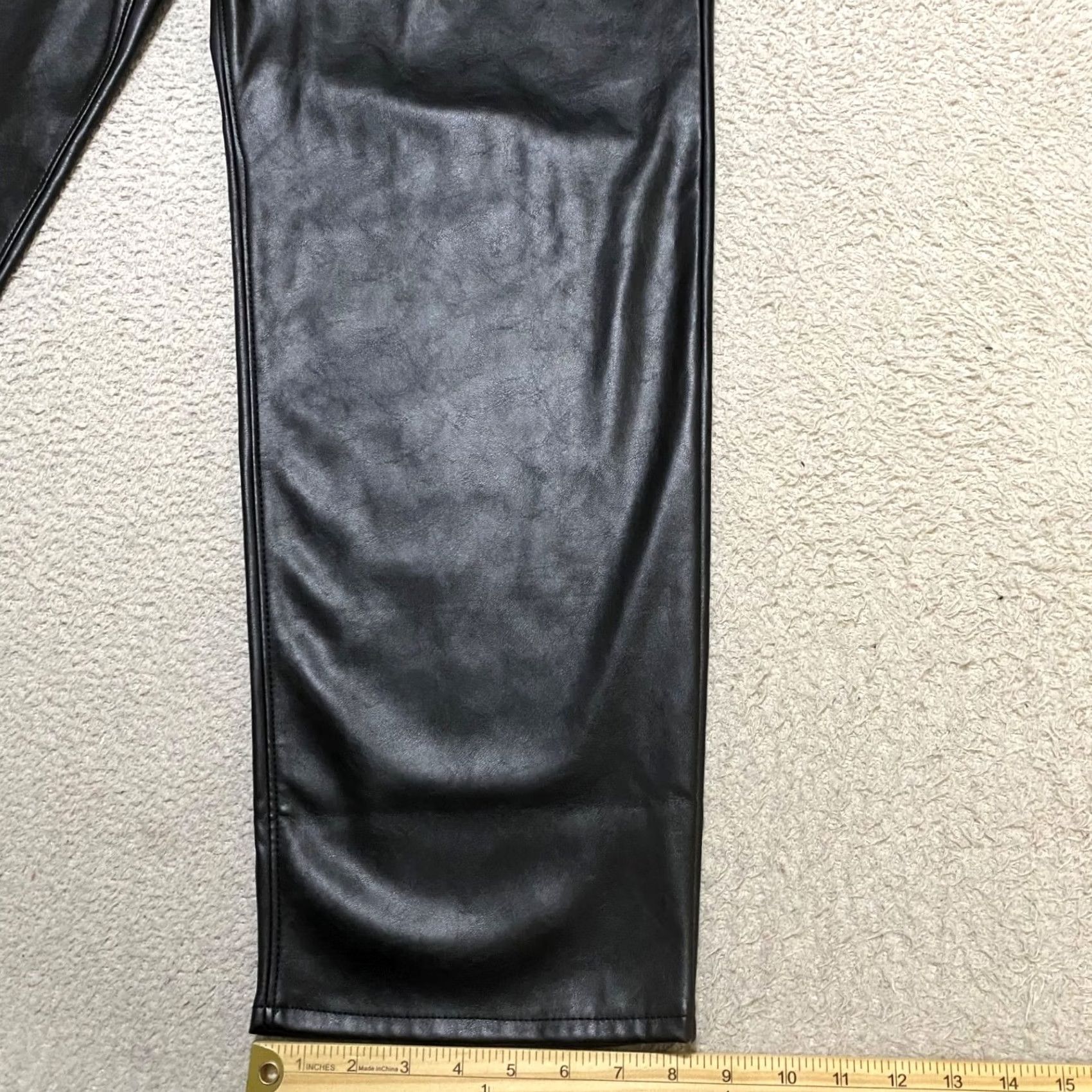 Old Navy Old Navy Pants Womens 16 Black High-Rise Faux Leather Straight Ankle Regular Size 16 Black Size 38" / US 16 / IT 52 - 5 Thumbnail