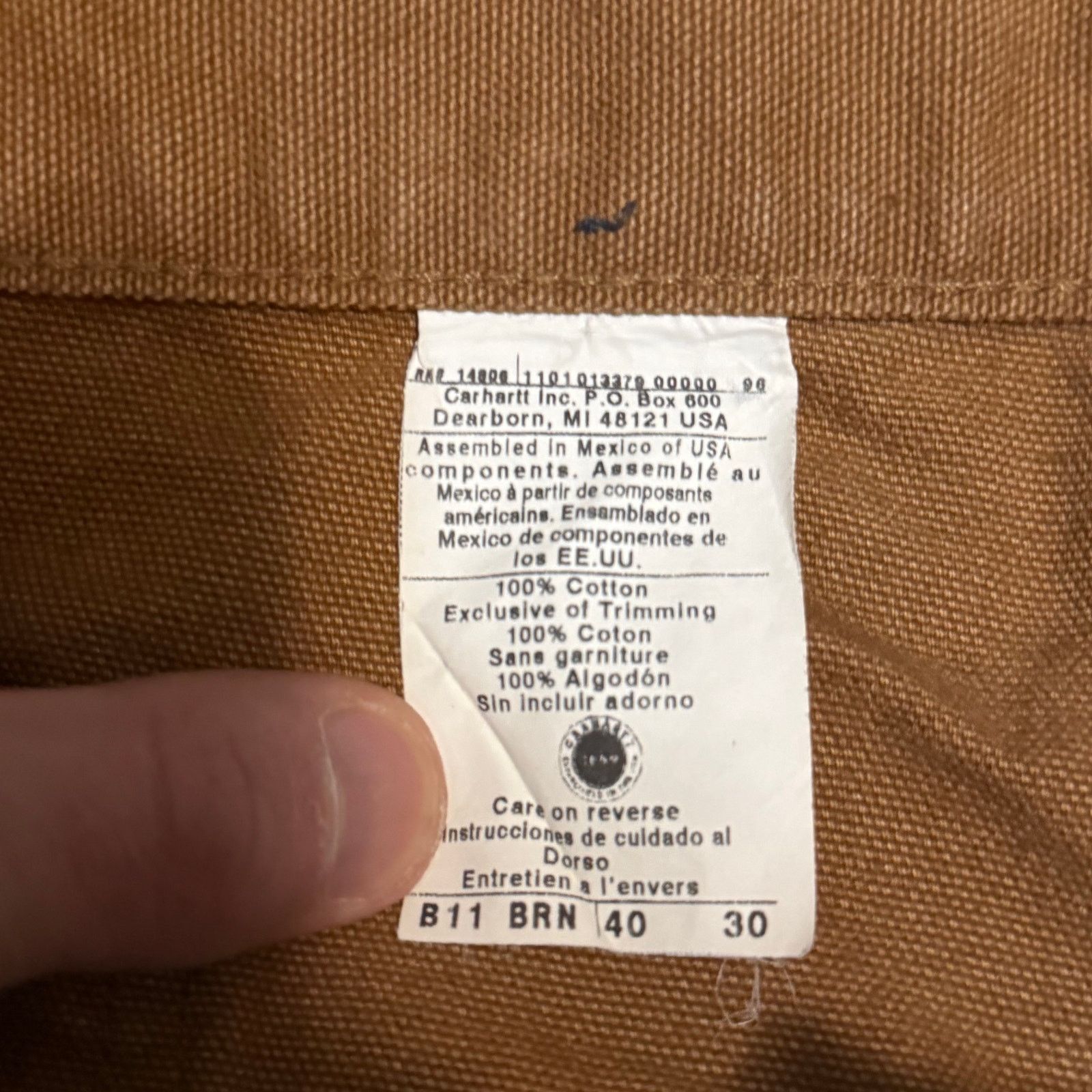 Carhartt × Vintage Vintage Carhartt B11 BRN Canvas Carpenter Pants Size 40x30 Size US 40 / EU 56 - 7 Thumbnail