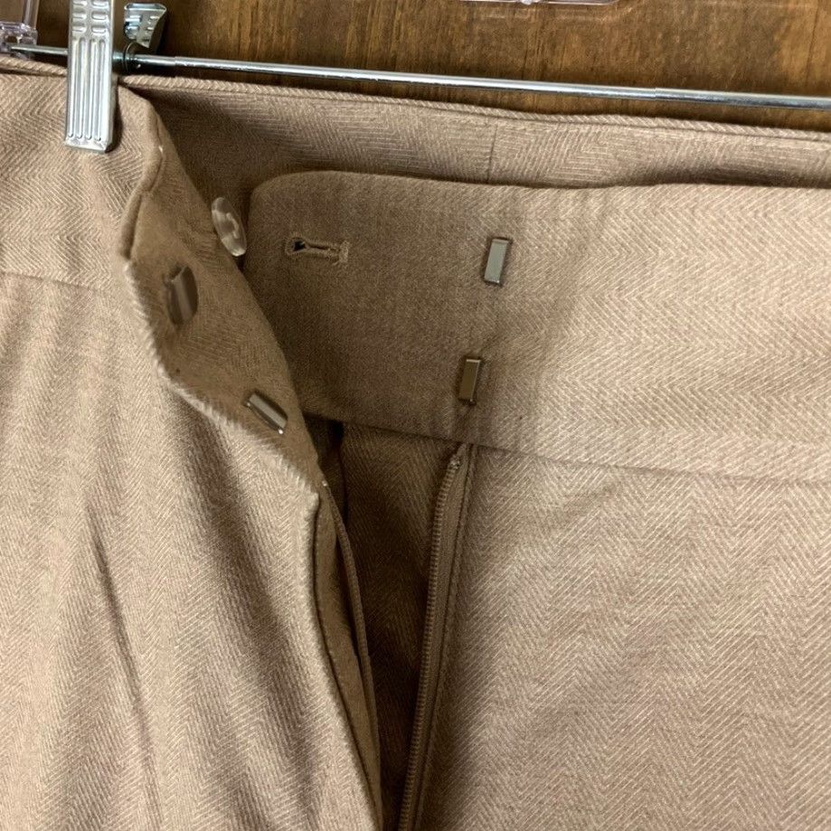 Ann Taylor Ann Taylor Factory Womens Pants Tan High Rise Loose Straight Fit Stretch 16 Size 38" / US 16 / IT 52 - 4 Thumbnail