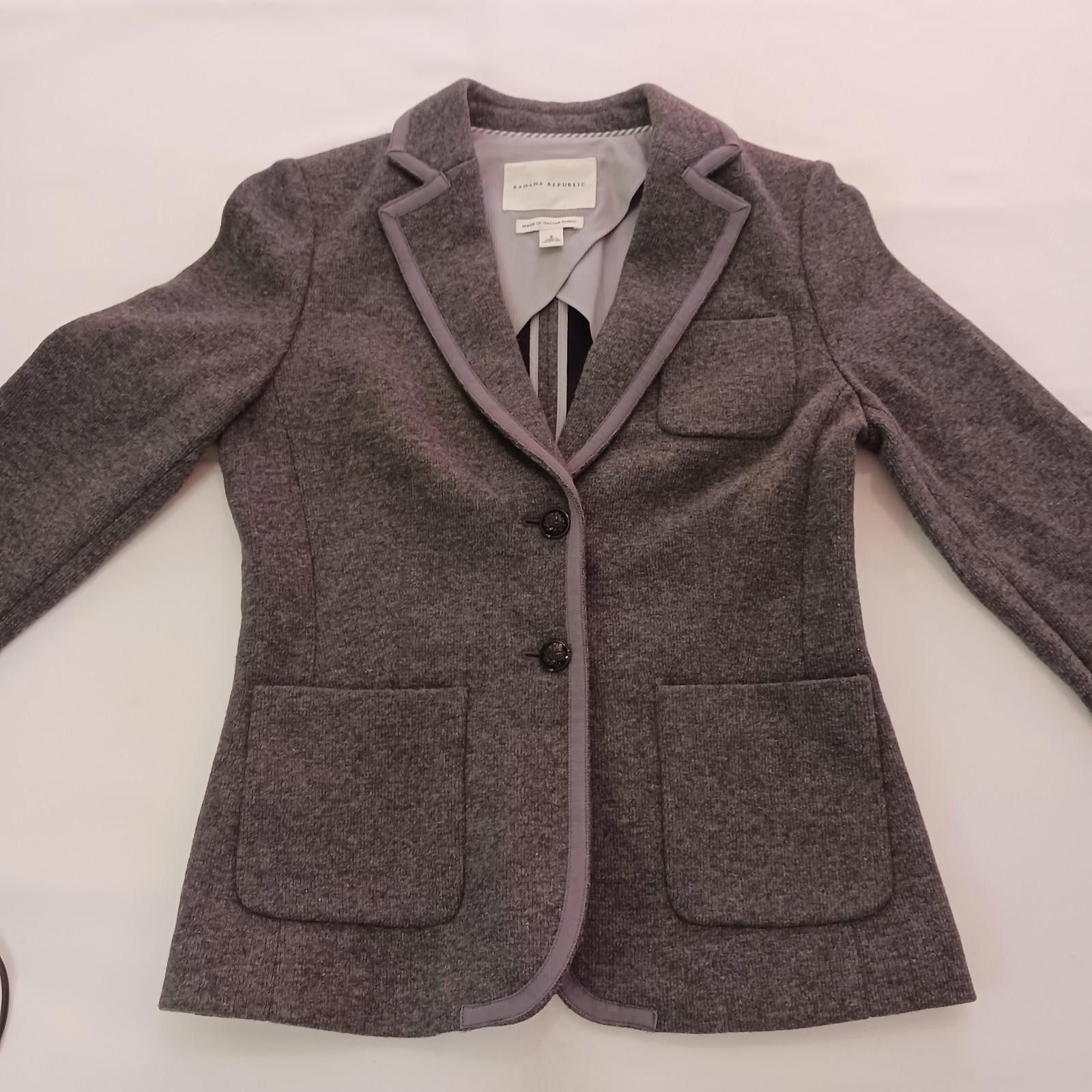 Banana Republic Banana Republic Italian Fabric Women's 6 Gray Wool Jacket Size M / US 6-8 / IT 42-44 - 12 Thumbnail