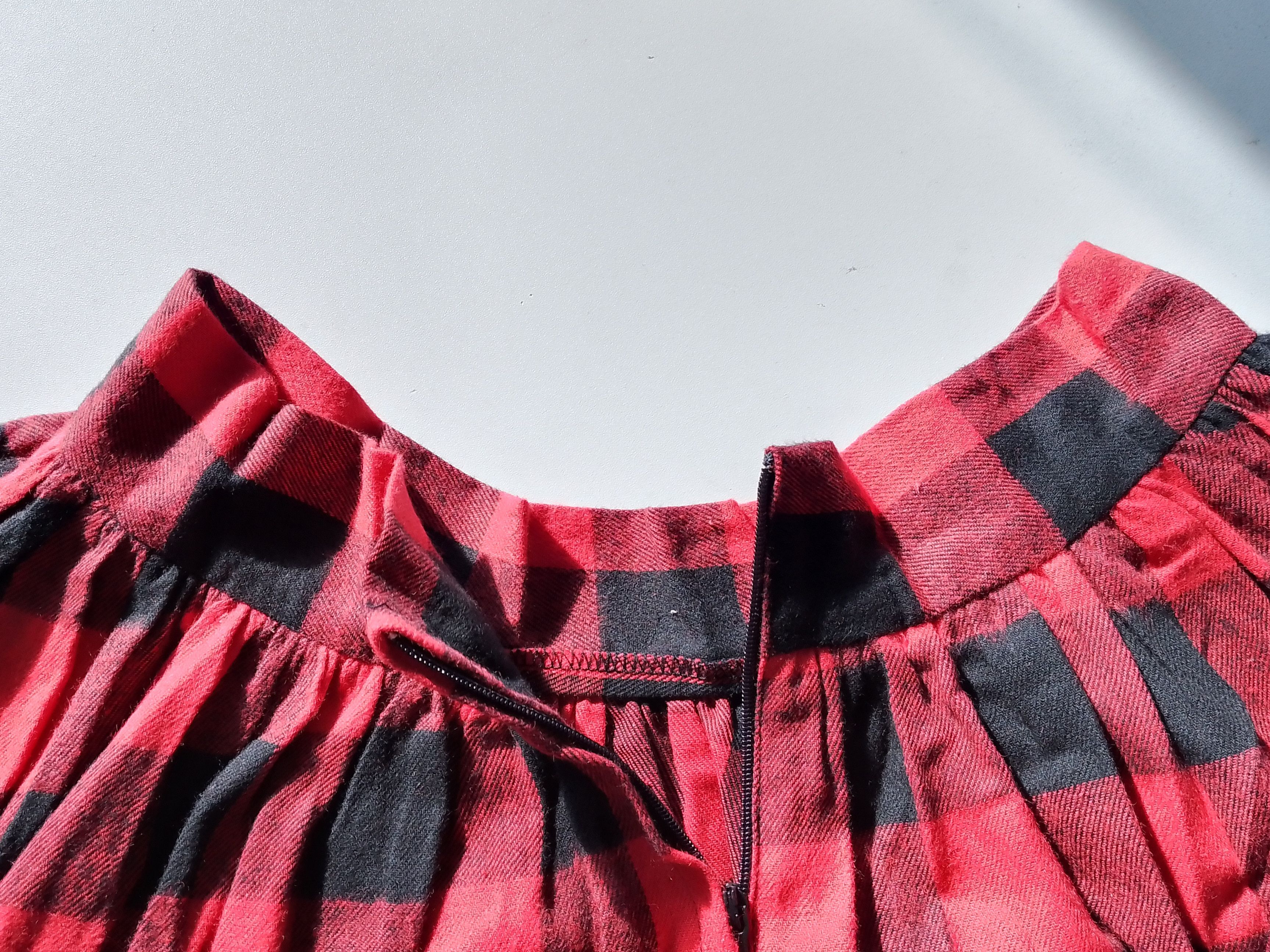 Other Flannel Vintage Plaid Circle Skirt - Knee Length Checked Size 34" / US 12 / IT 48 - 3 Thumbnail