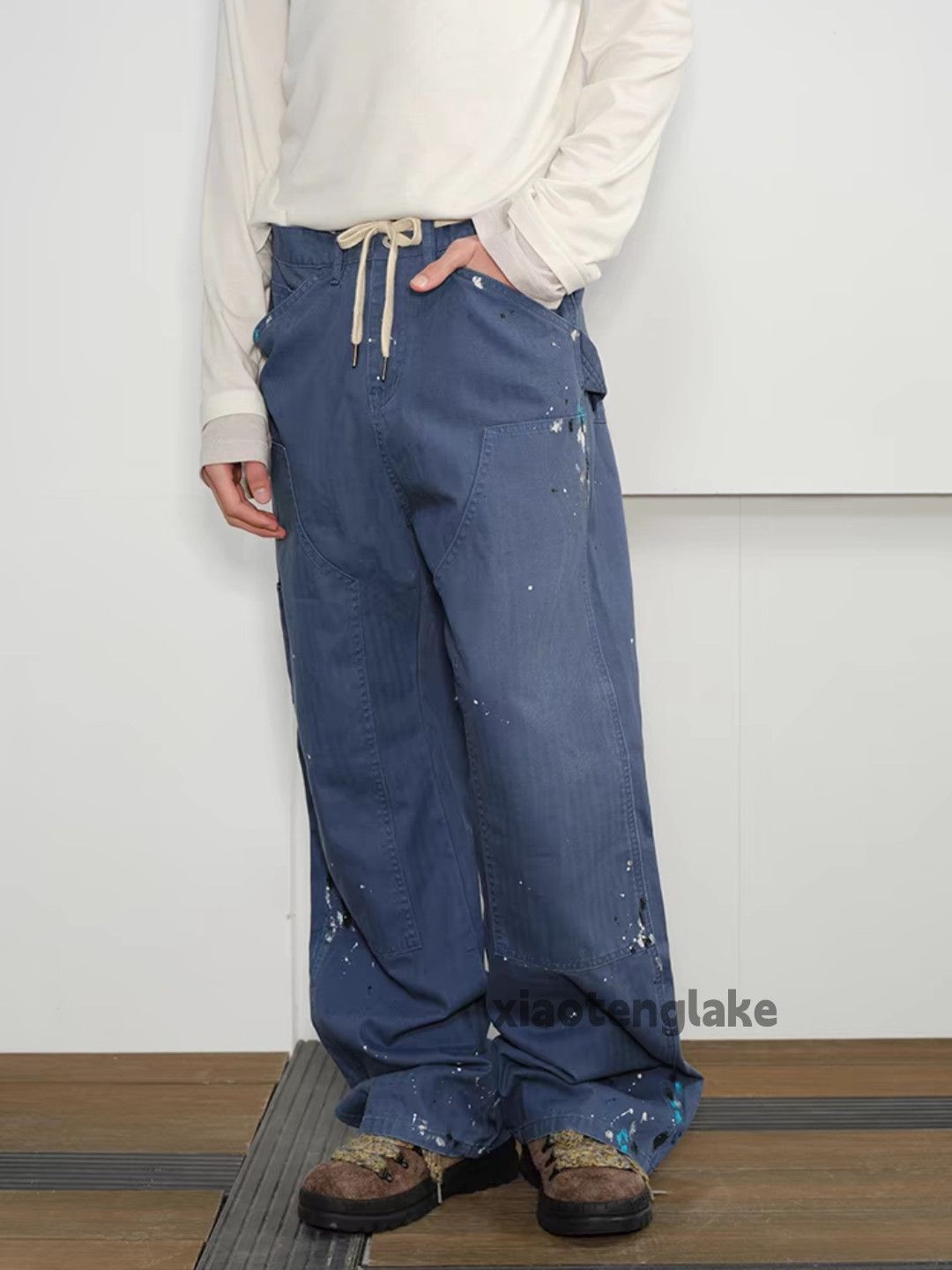 Designer × Japanese Brand × Vintage utility workwear loose baggy carpenter paint cargo pants Size US 34 / EU 50 - 6 Thumbnail
