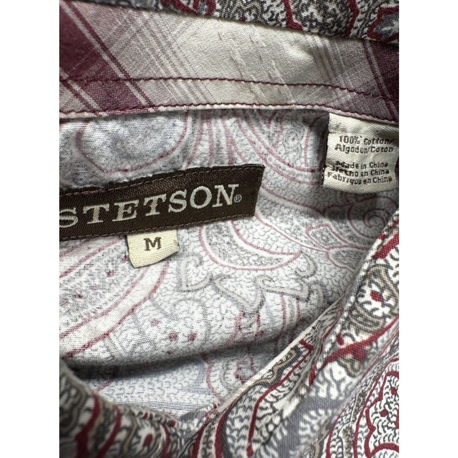 Stetson Stetson Pearl Snap Shirt Mens Medium Paisley Long Sleeve Western Size US M / EU 48-50 / 2 - 4 Thumbnail