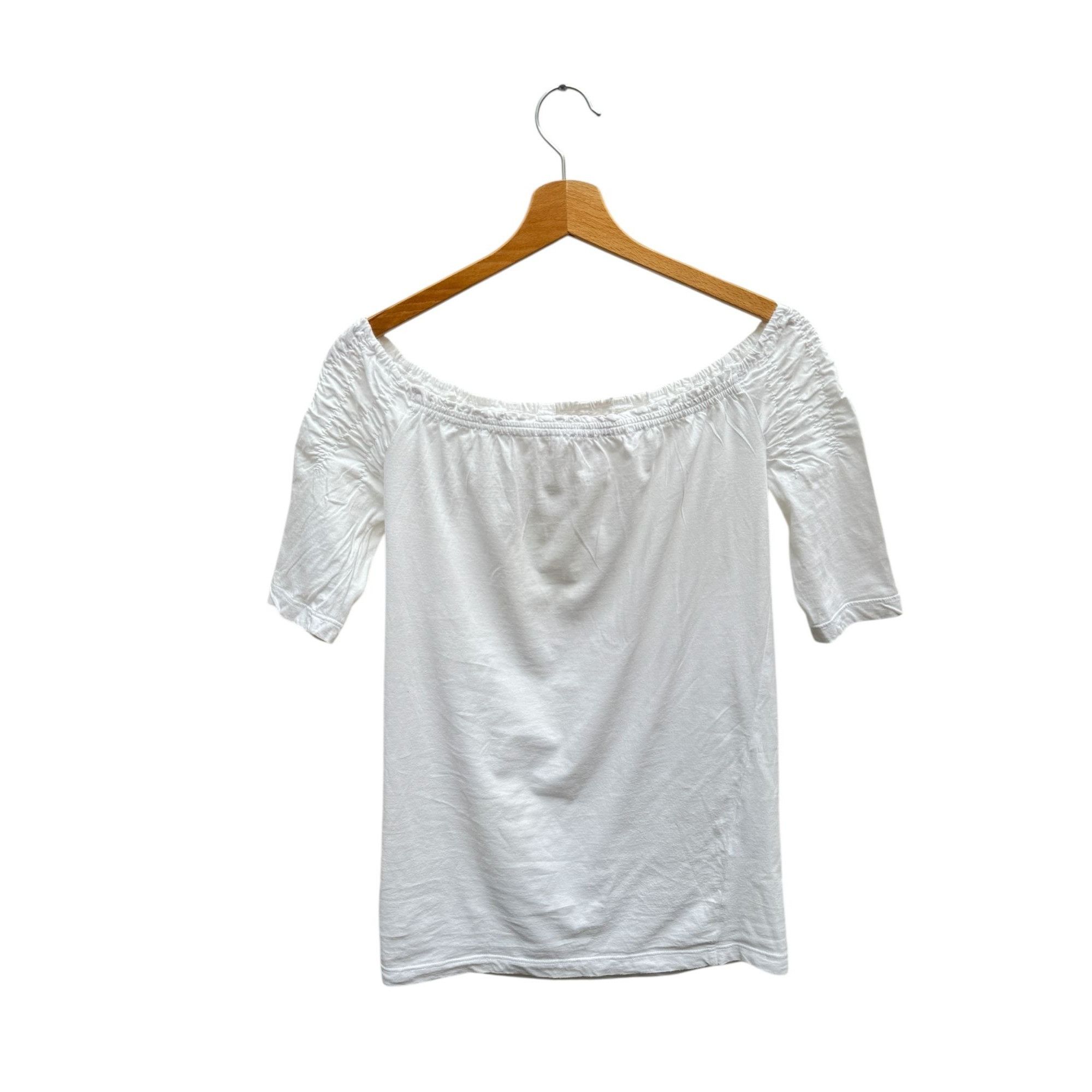 Prada White Cotton Top Size XS / US 0-2 / IT 36-38 - 2 Thumbnail